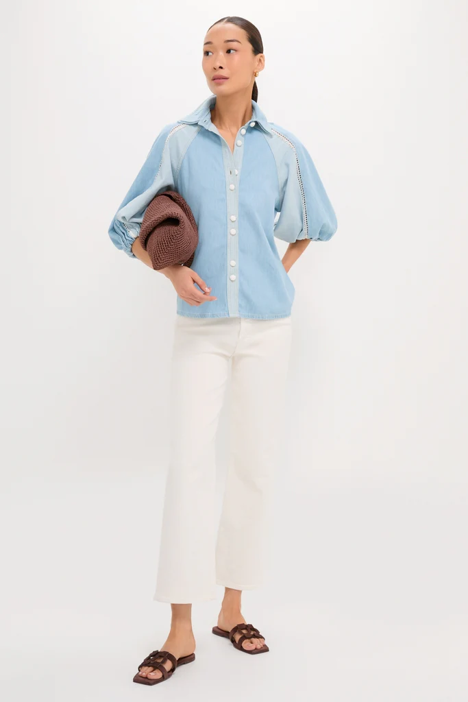 Denim Bicolor Shirt - Image 3