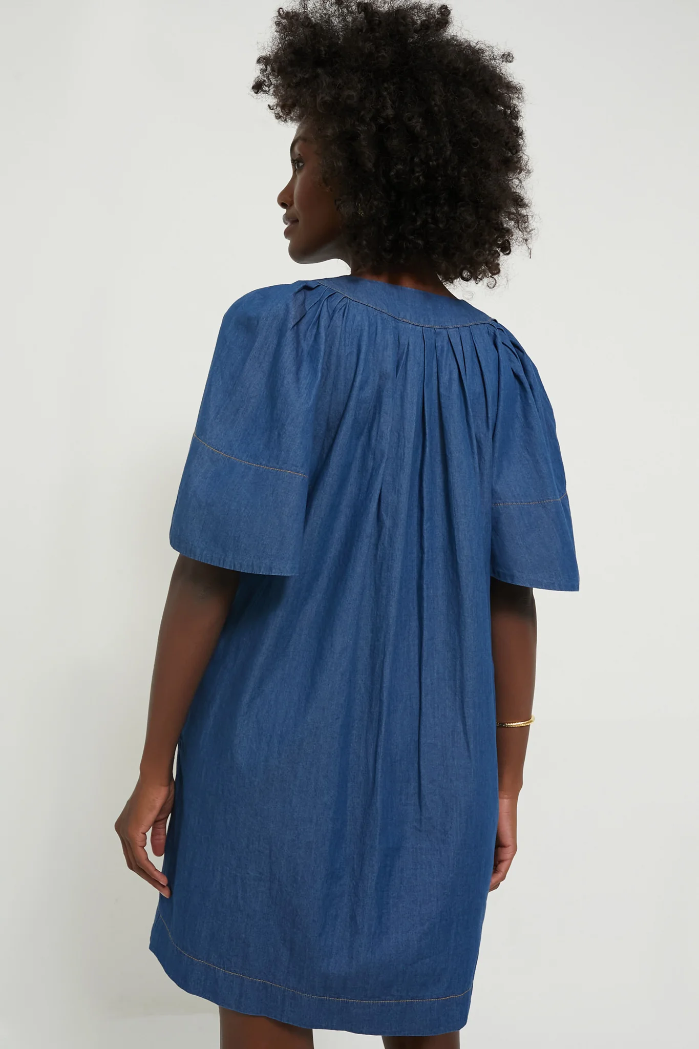 Denim Finley Flutter Sleeve Dress - Image 4
