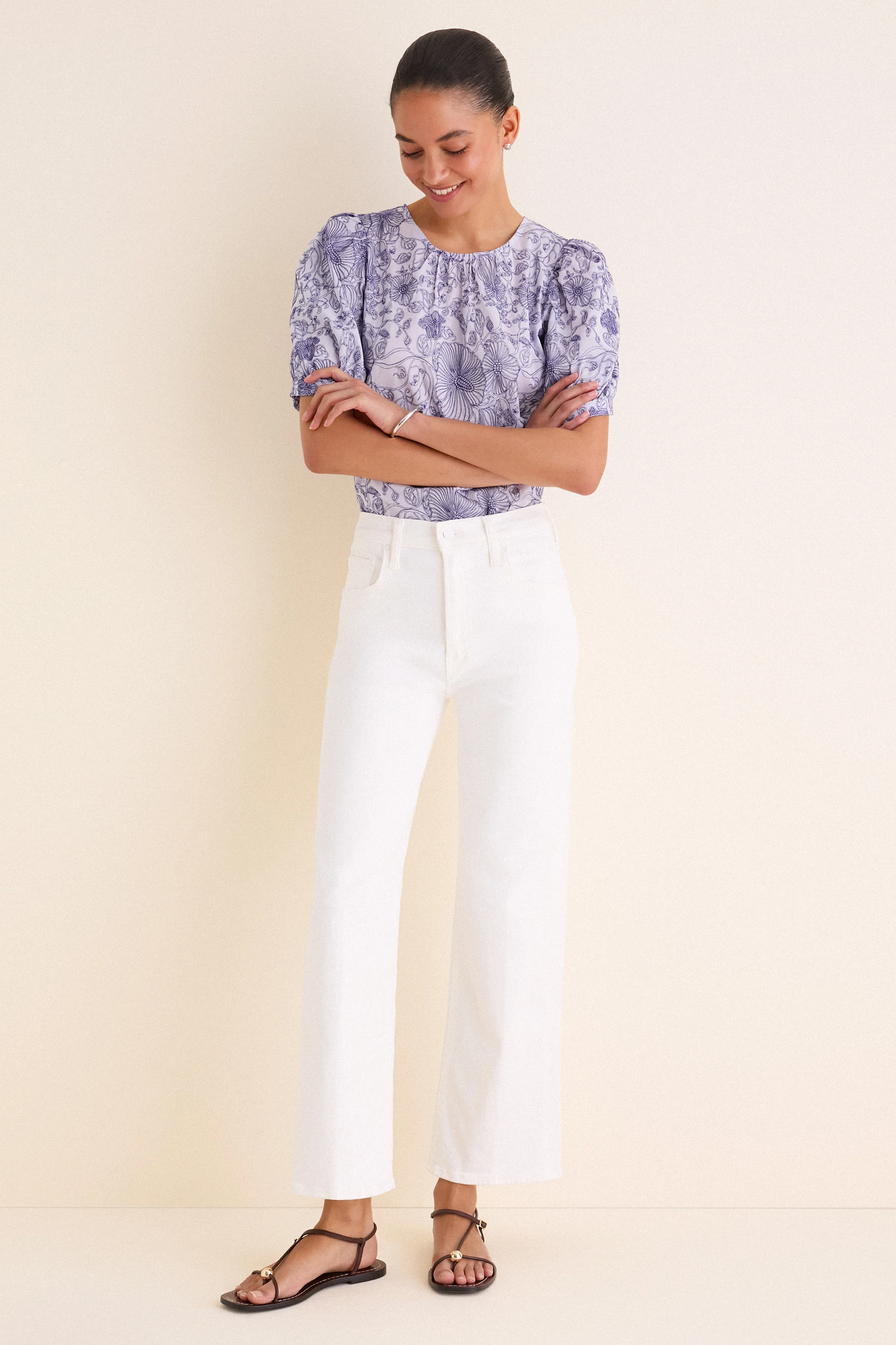Embroidered Periwinkle Benson Blouse - Image 6