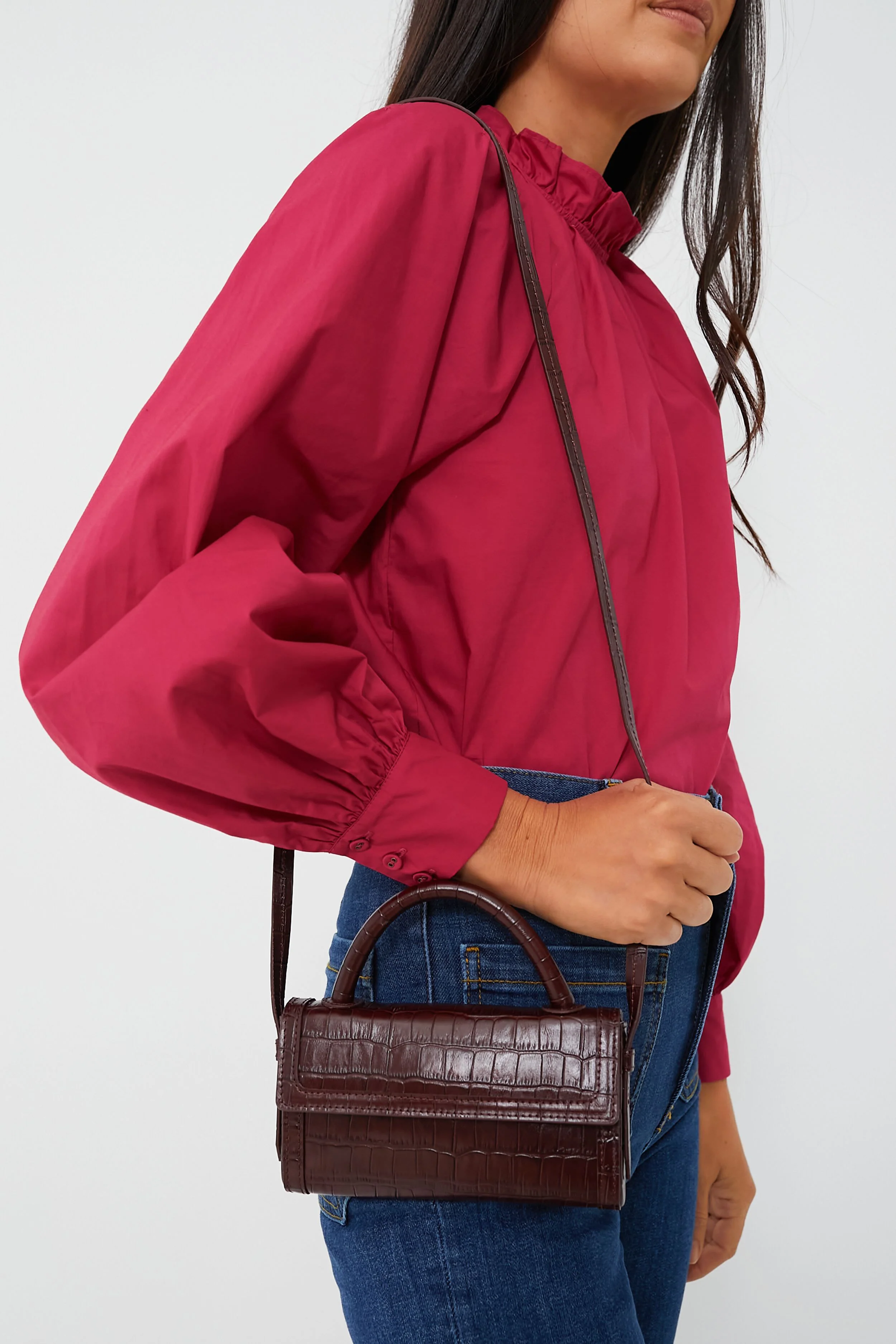 Exclusive Chocolate Croc Phone Crossbody - Image 4