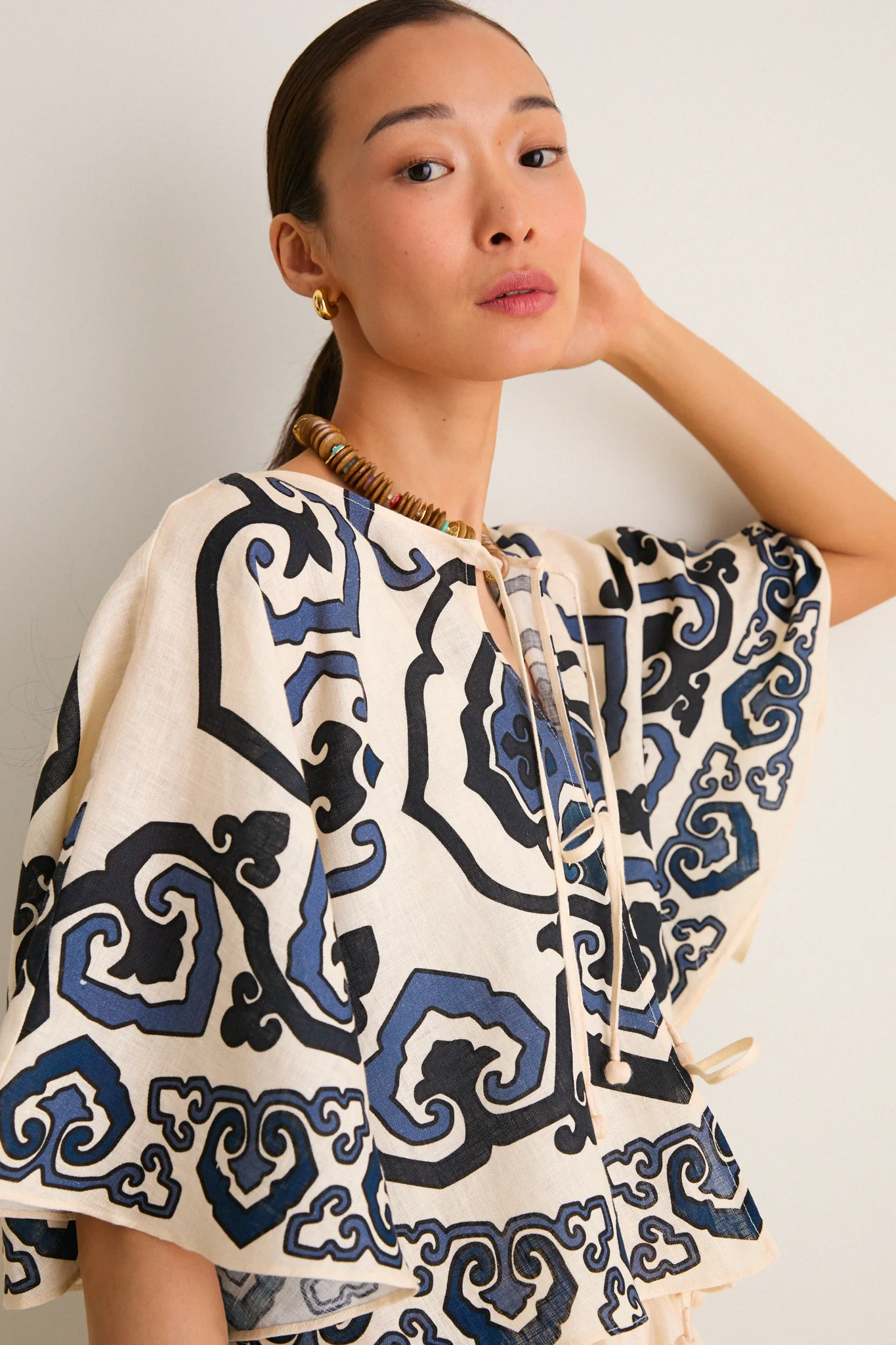Exclusive Cream Blaise Print Top - Image 5