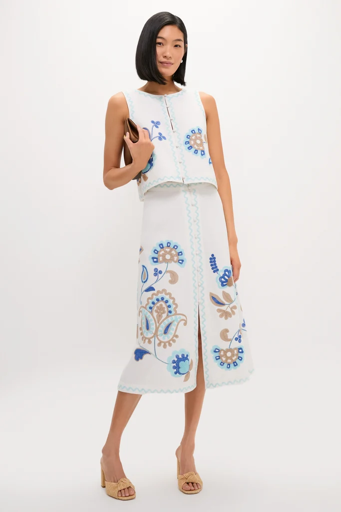 Folk Flower Embroidered Luna Top - Image 3