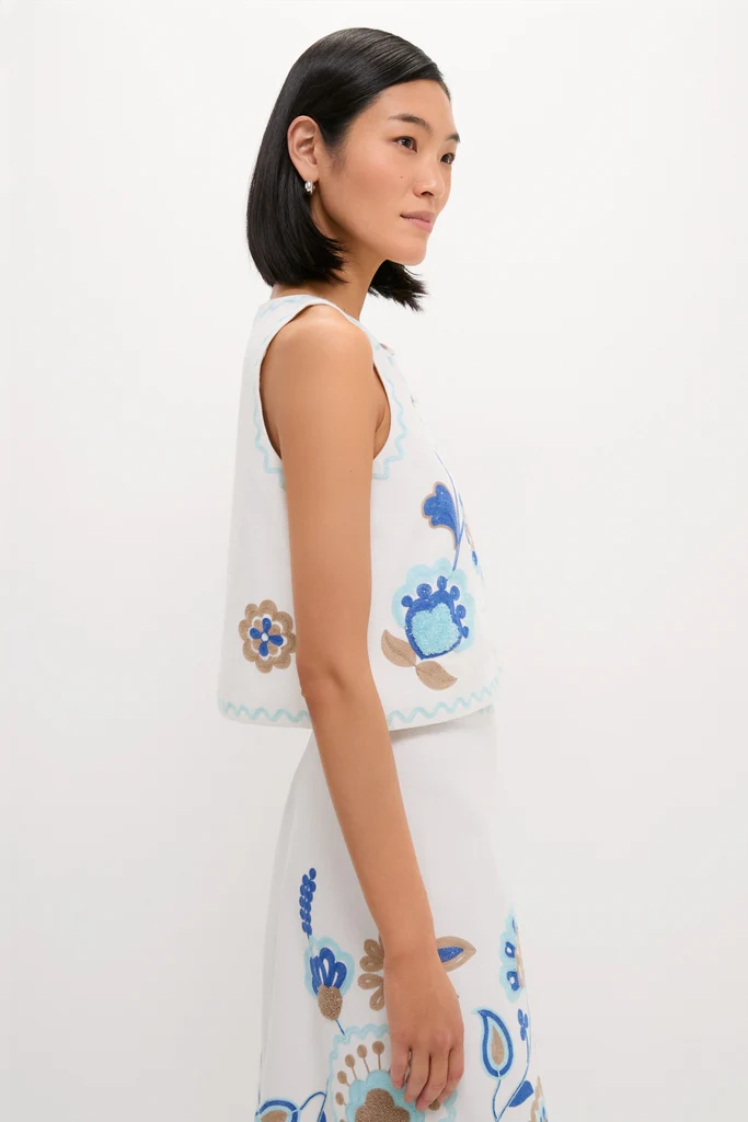 Folk Flower Embroidered Luna Top - Image 4