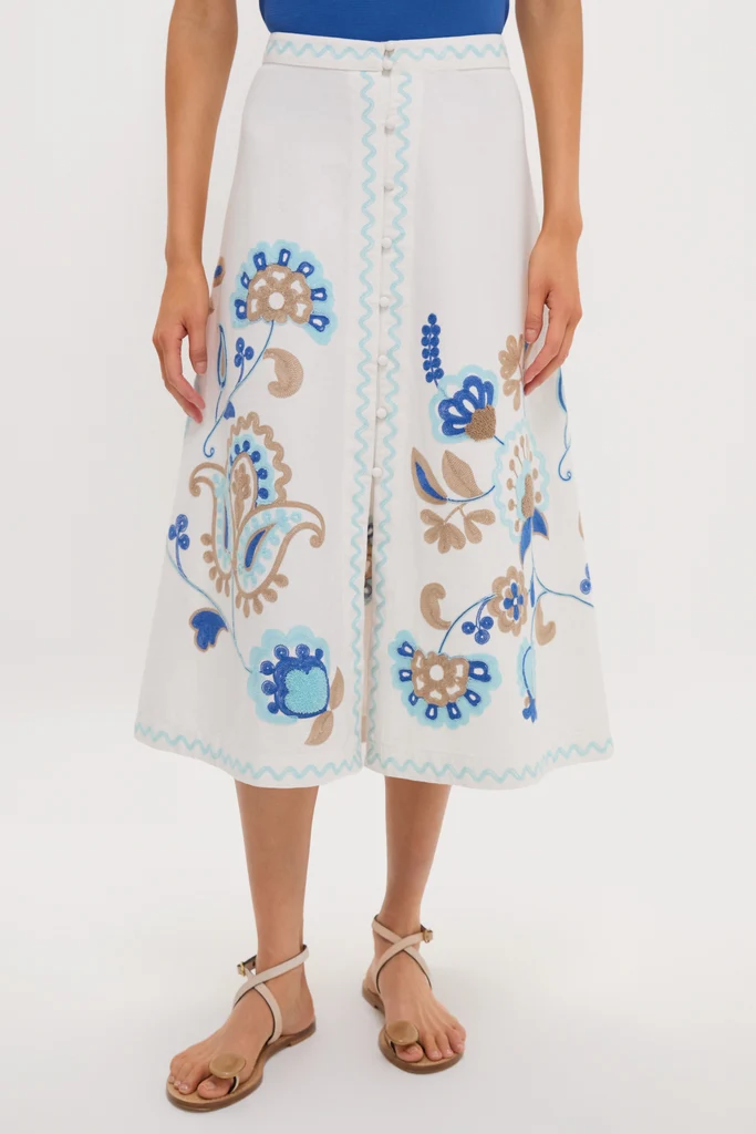 Folk Flower Embroidered Sadie Skirt