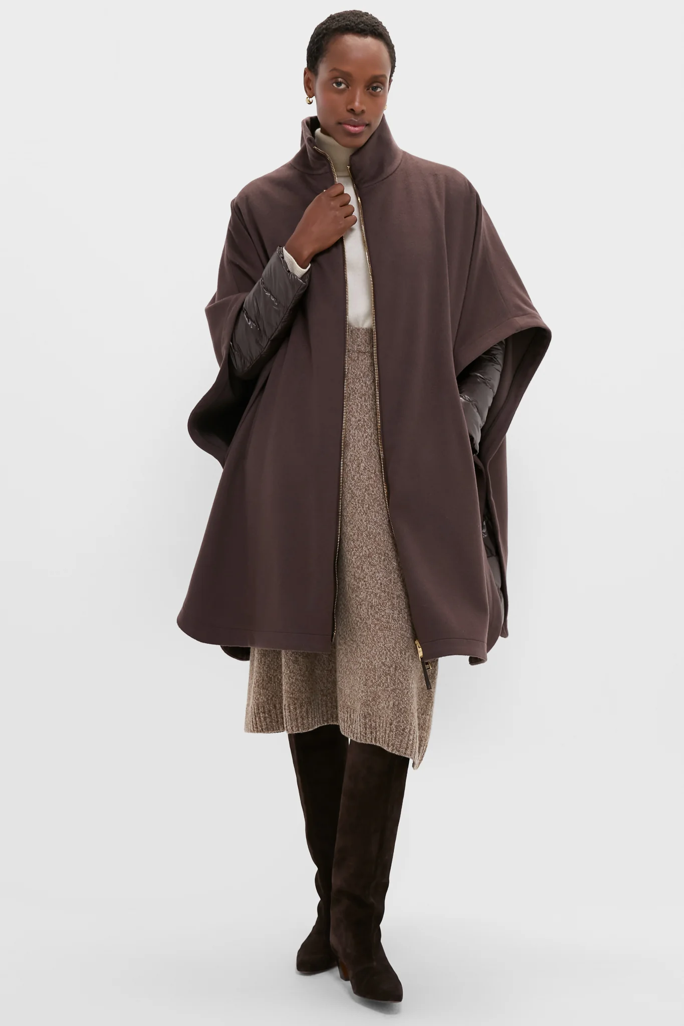 Fondente Luxury Wool and Nylon Ultralight Oversized Coat - Image 2