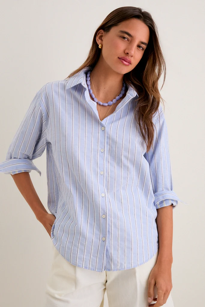 French Blue Stripe Nadine Button Down - Image 8