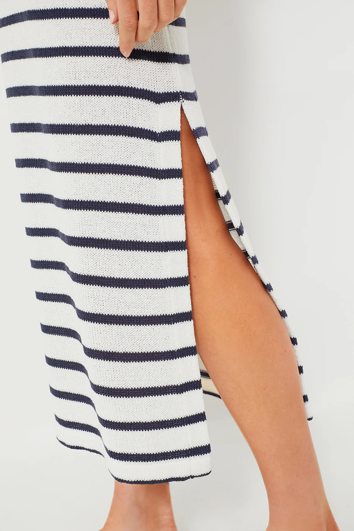 French Stripe Knit Maren Polo Dress - Image 6