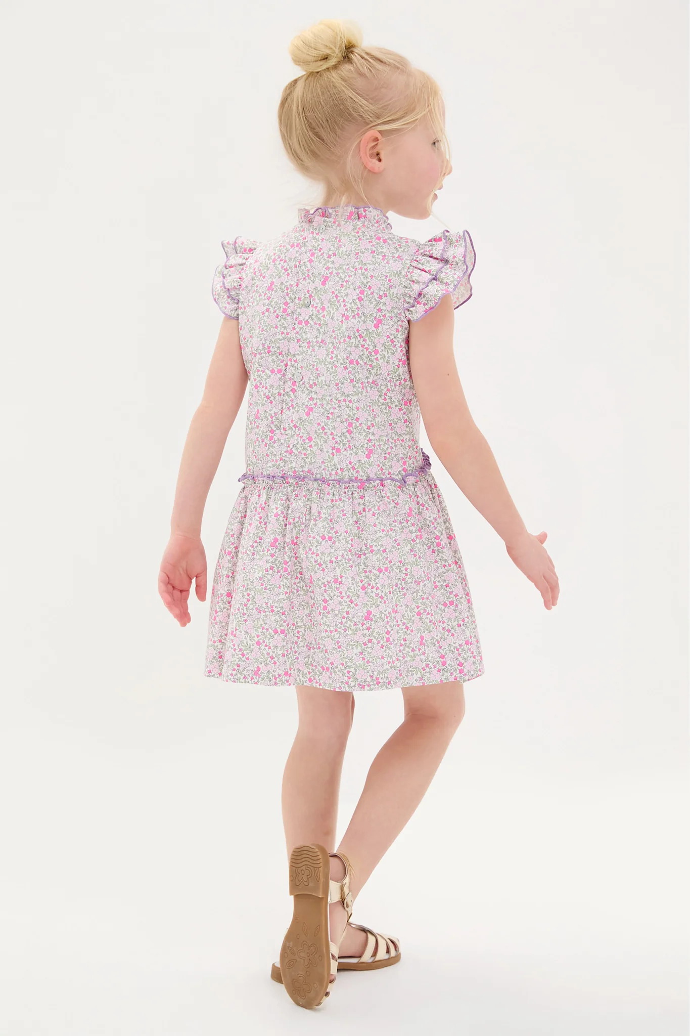 Fuschia Floral Filomena Drop Waist Dress - Image 3