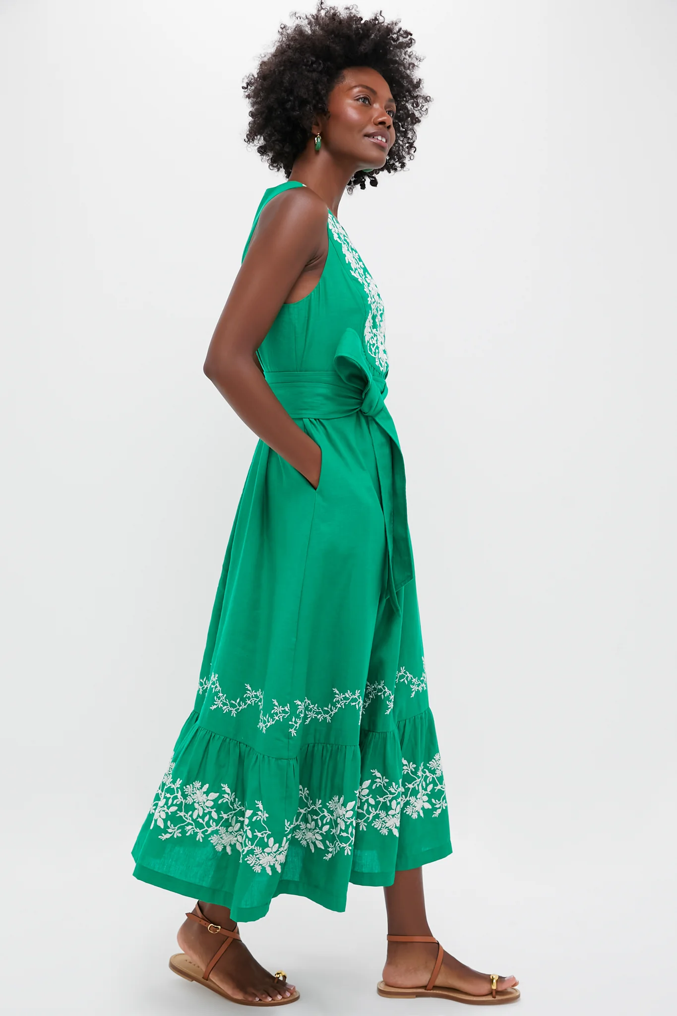 Garden Green Embroidered Malene Dress - Image 4