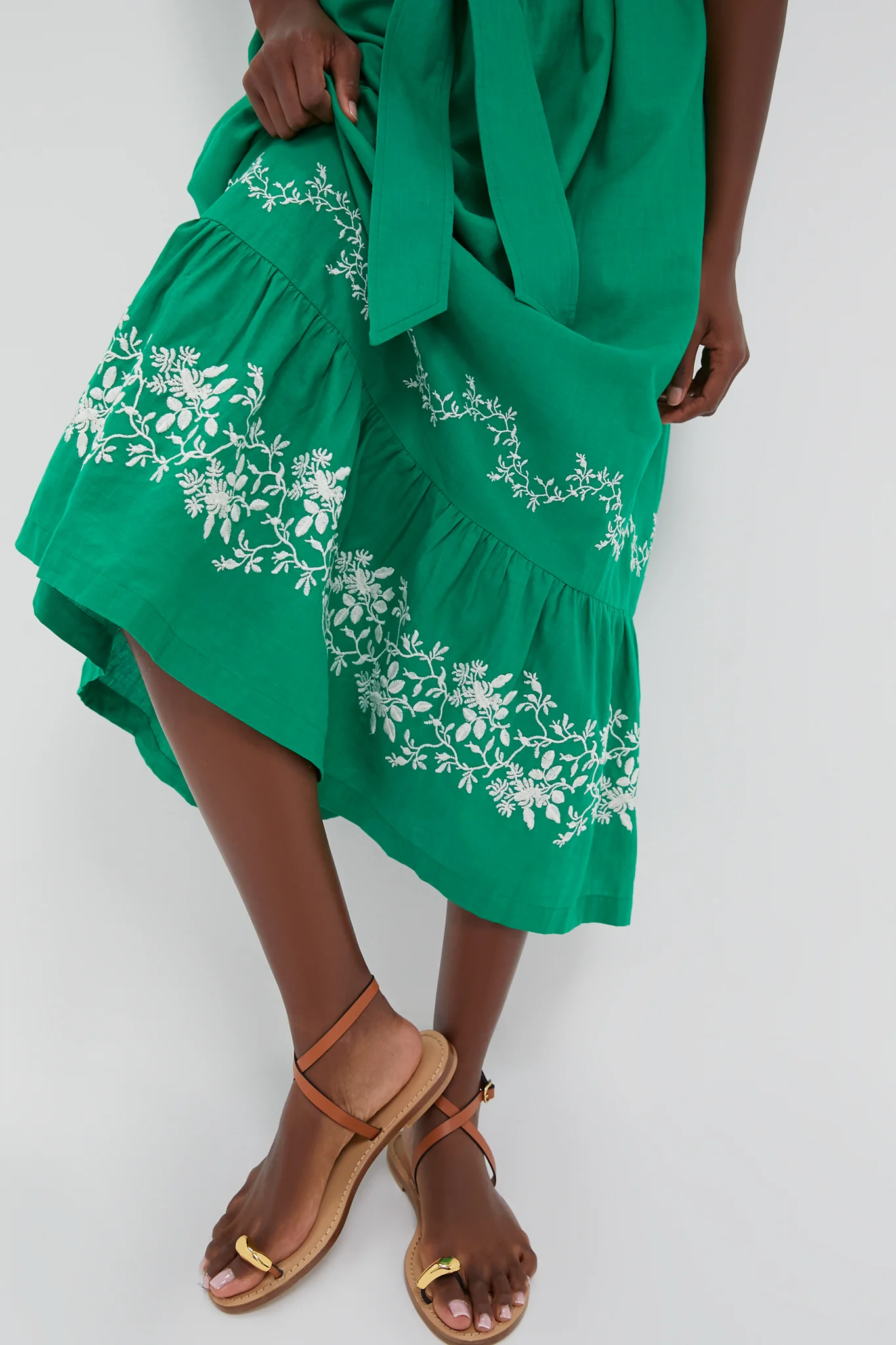 Garden Green Embroidered Malene Dress - Image 6