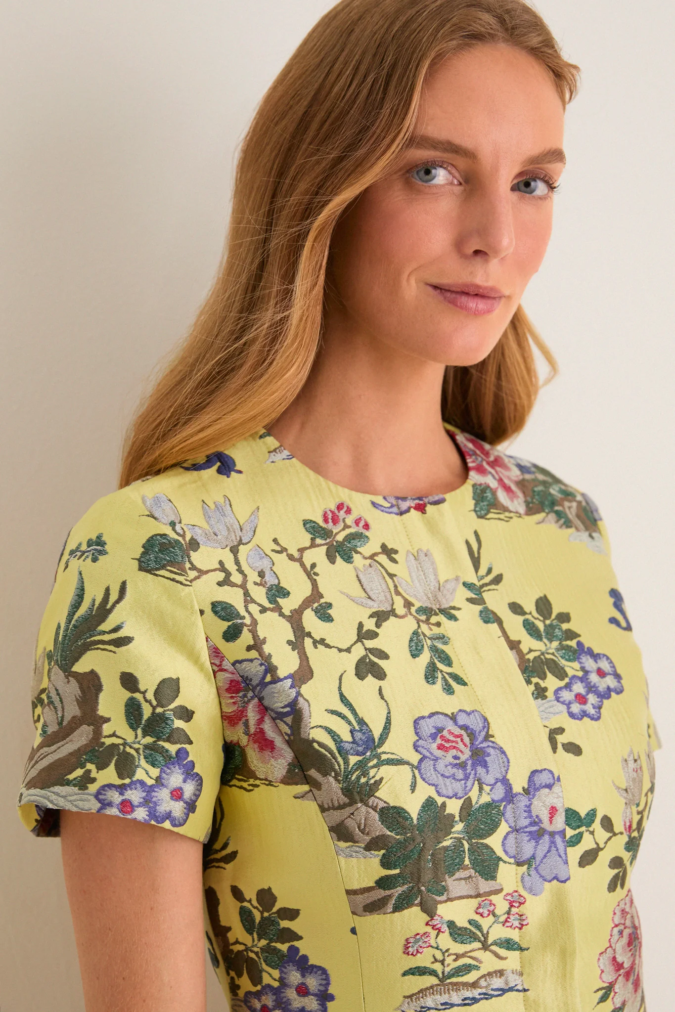 Gilded Chinoiserie Jacquard Short Sleeve Duke Top - Image 5