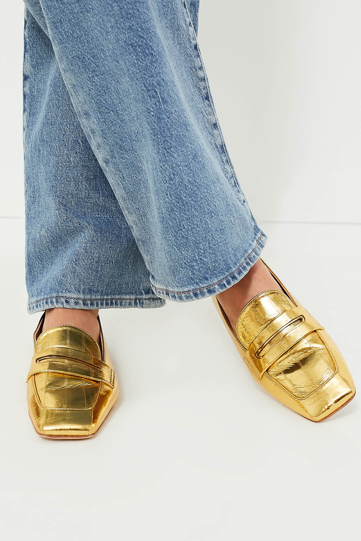Gold Eel Doublet Loafers - Image 7