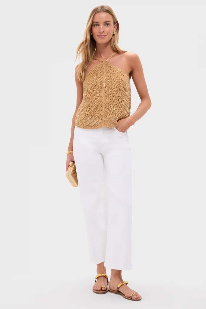 Gold Knit Halter Top - Image 2