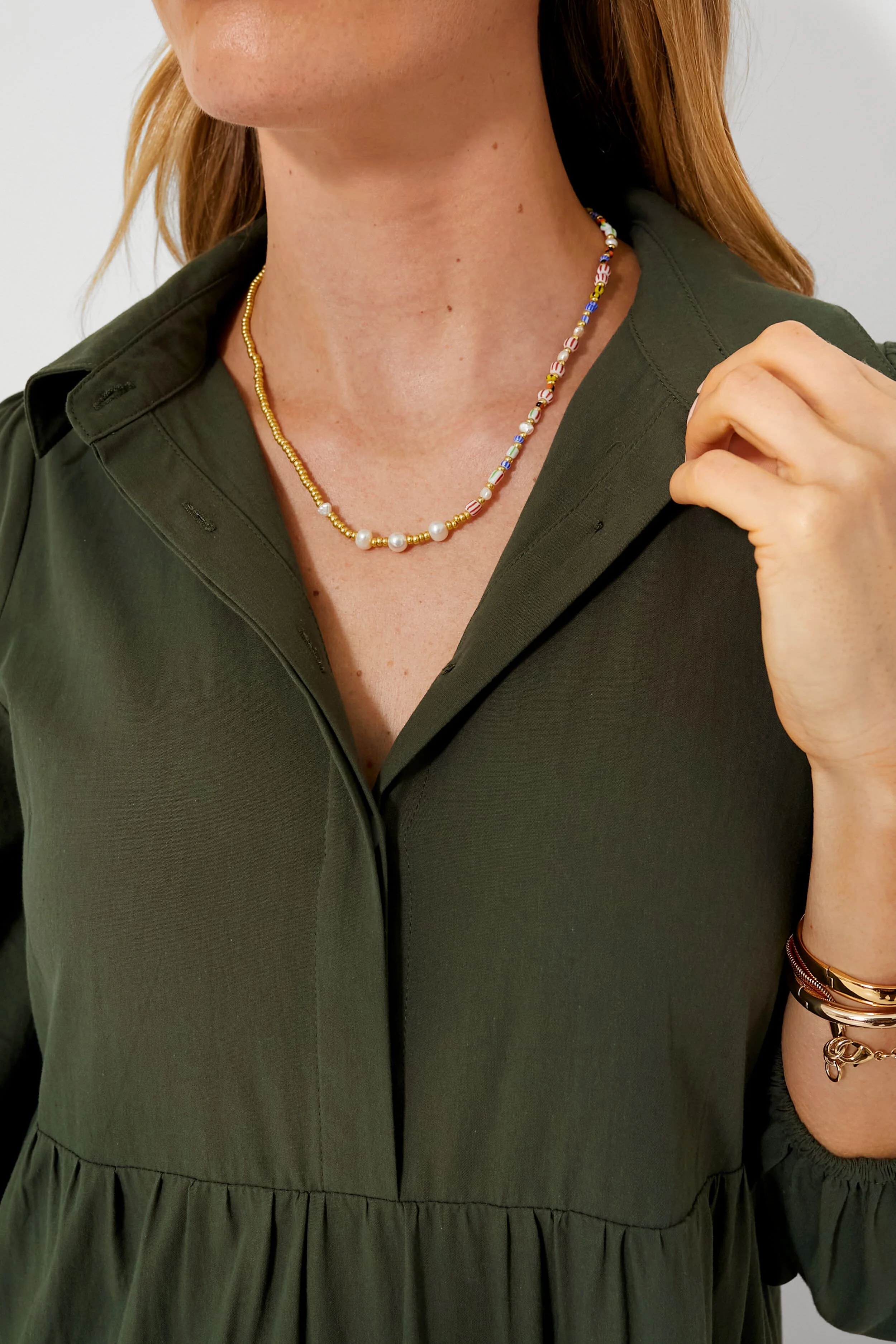 Gold Mixed Elements Necklace - Image 2