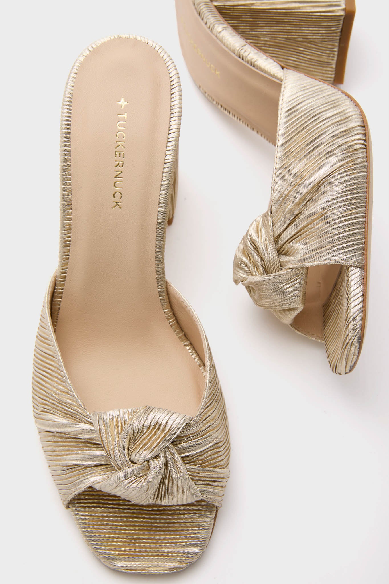 Gold Pleated Blake Heels - Image 2