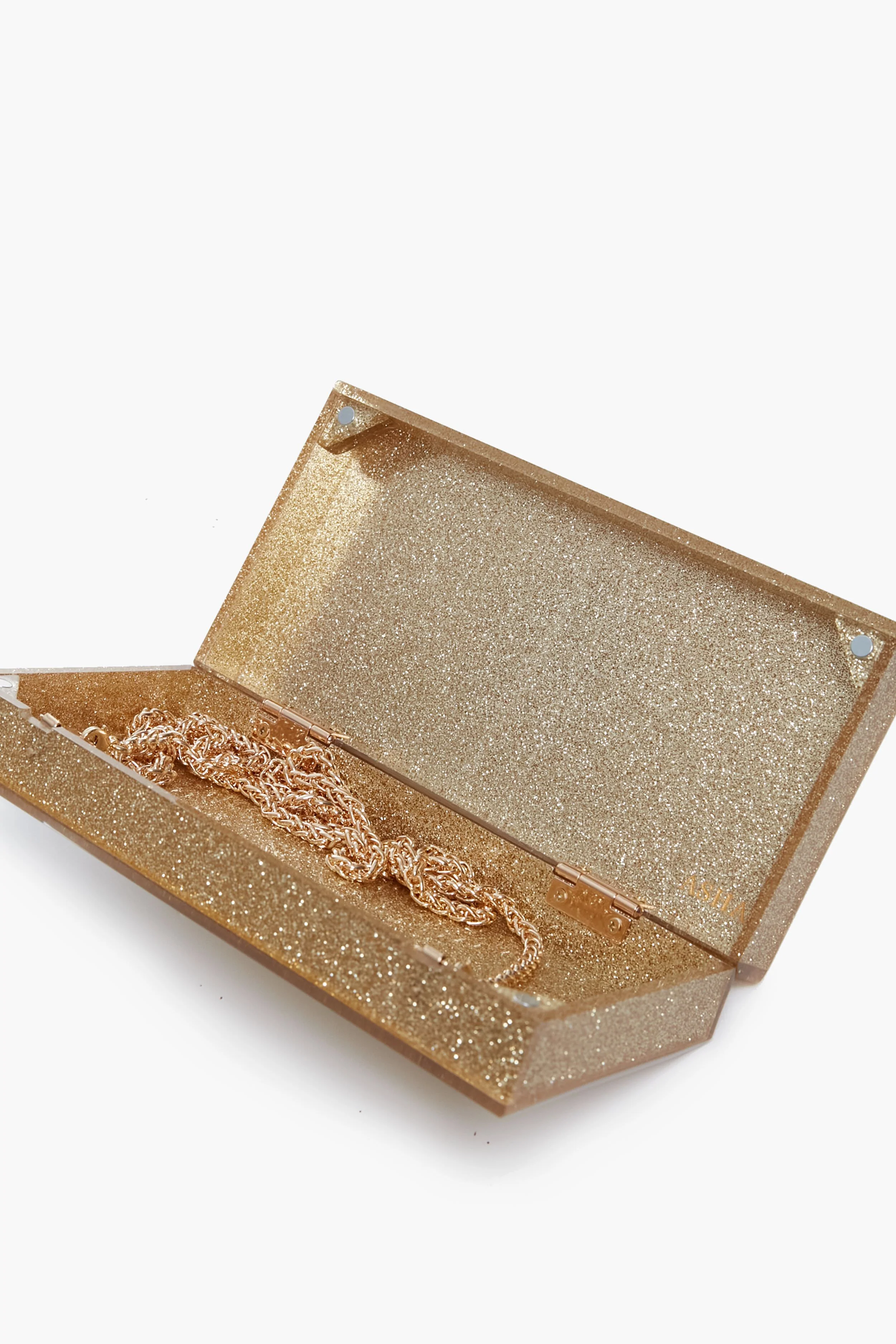 Gold Sparkle Flower Clutch - Image 6