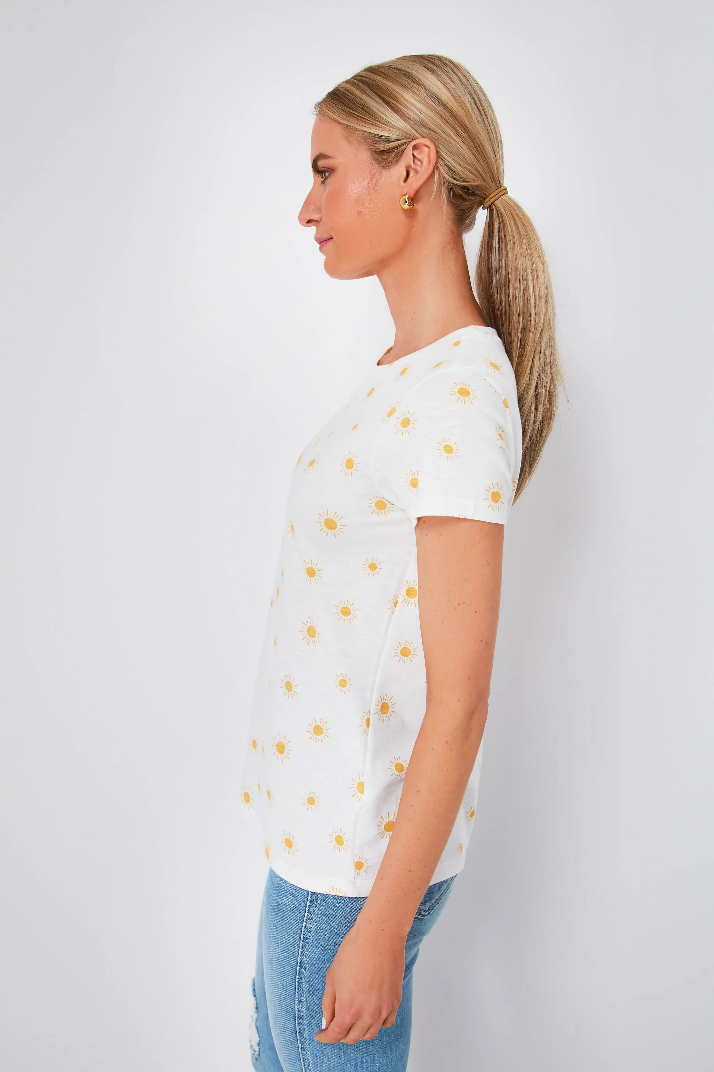 Gold Sun Print Swing Crew Tee - Image 3