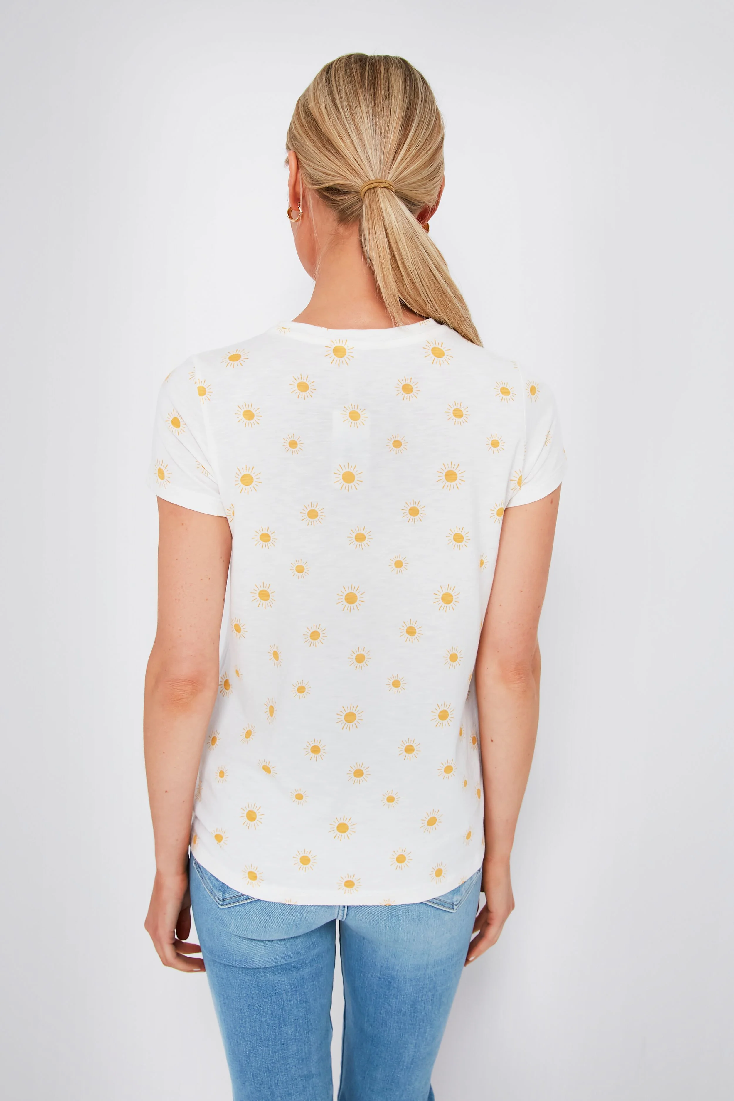 Gold Sun Print Swing Crew Tee - Image 4