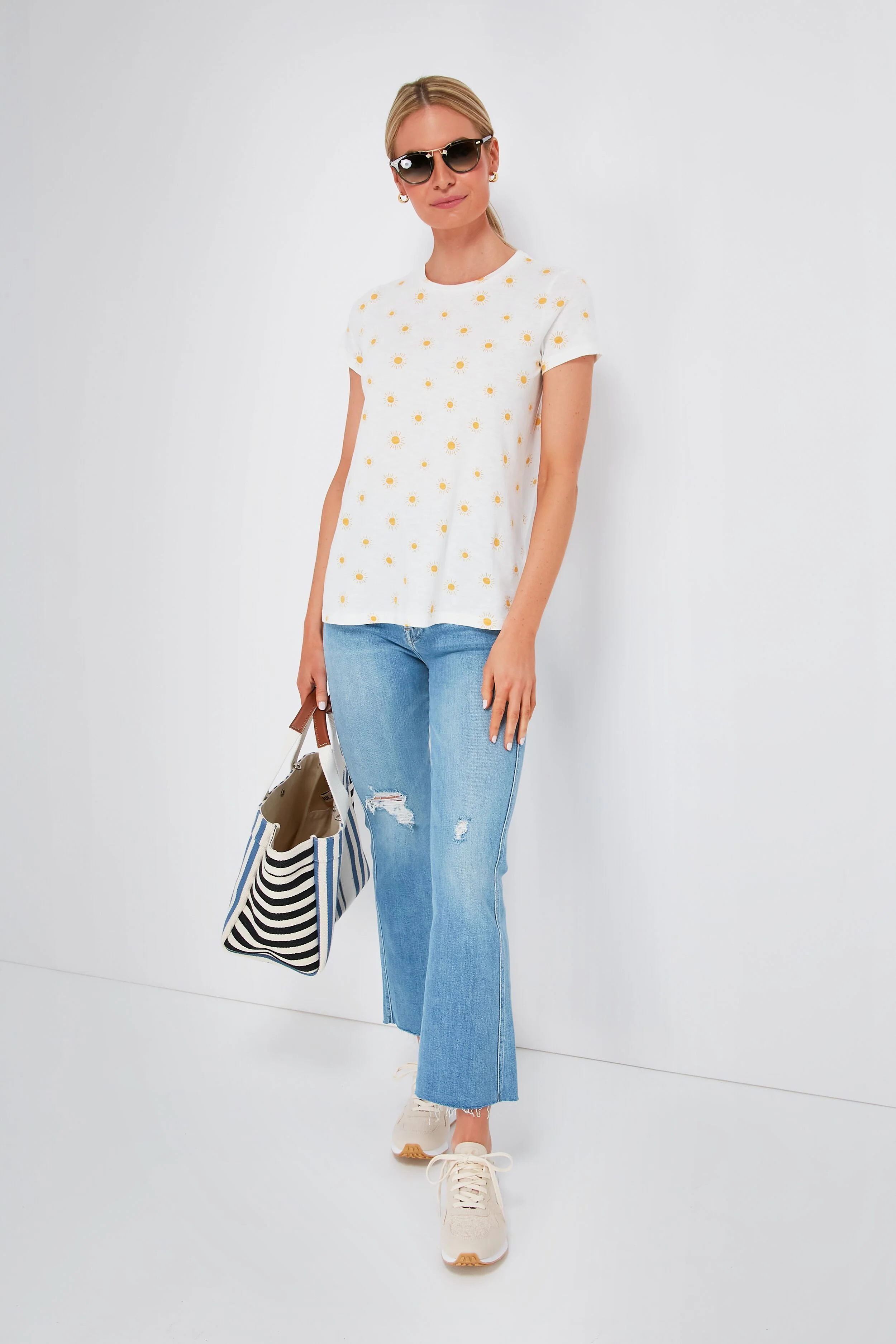 Gold Sun Print Swing Crew Tee - Image 6