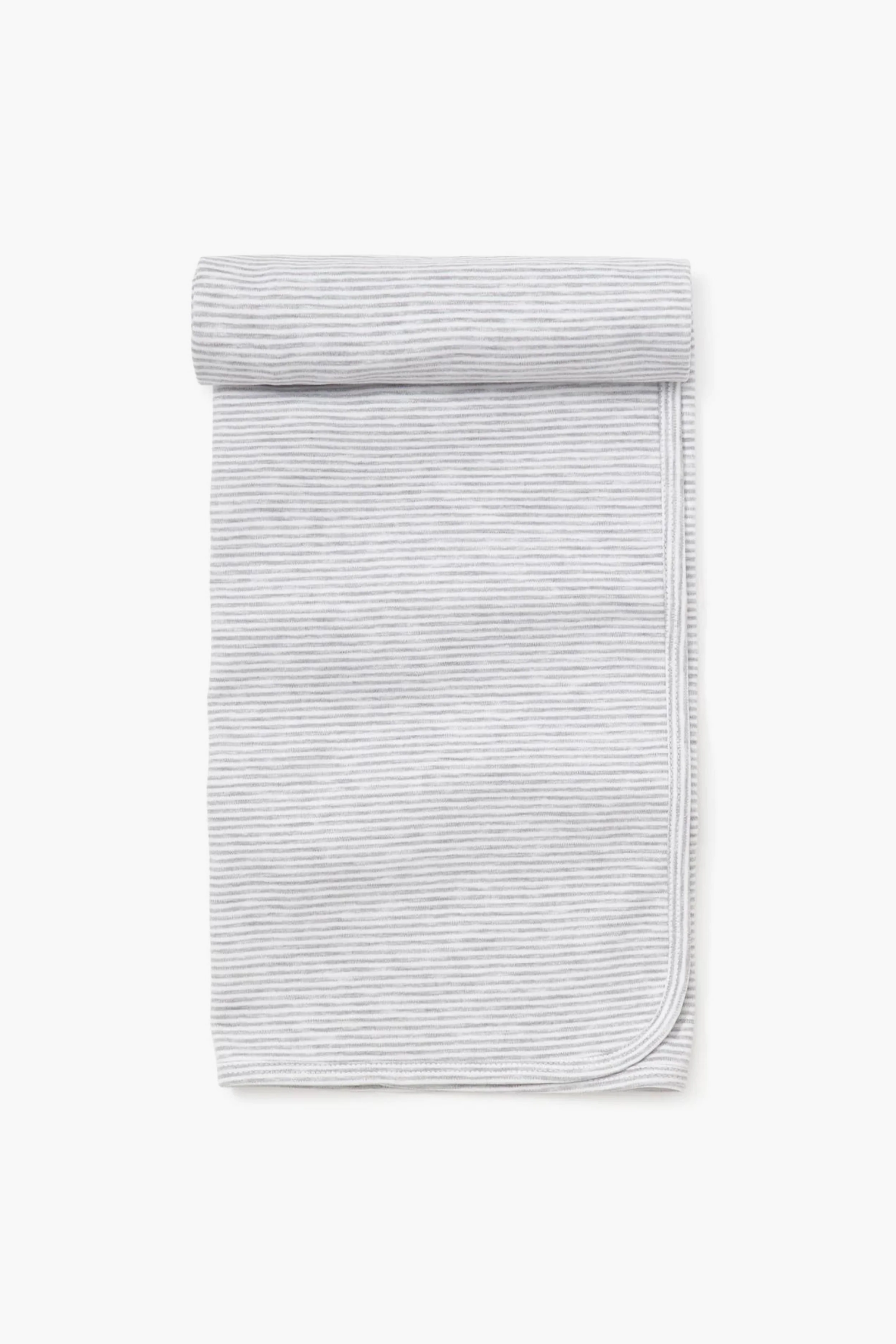 Gray Stripe Classic Rib Blanket
