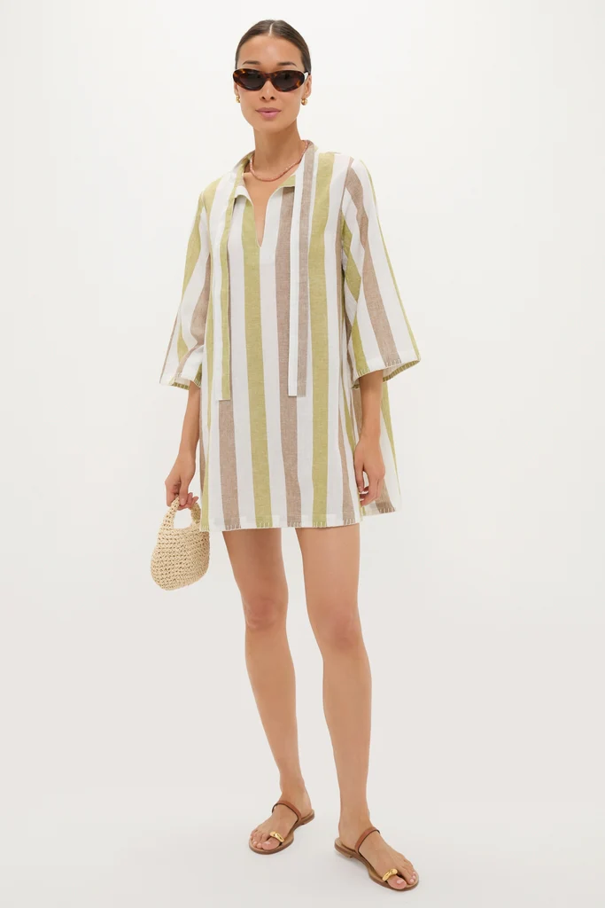 Olivewood Stripe Marseille Coverup - Image 3