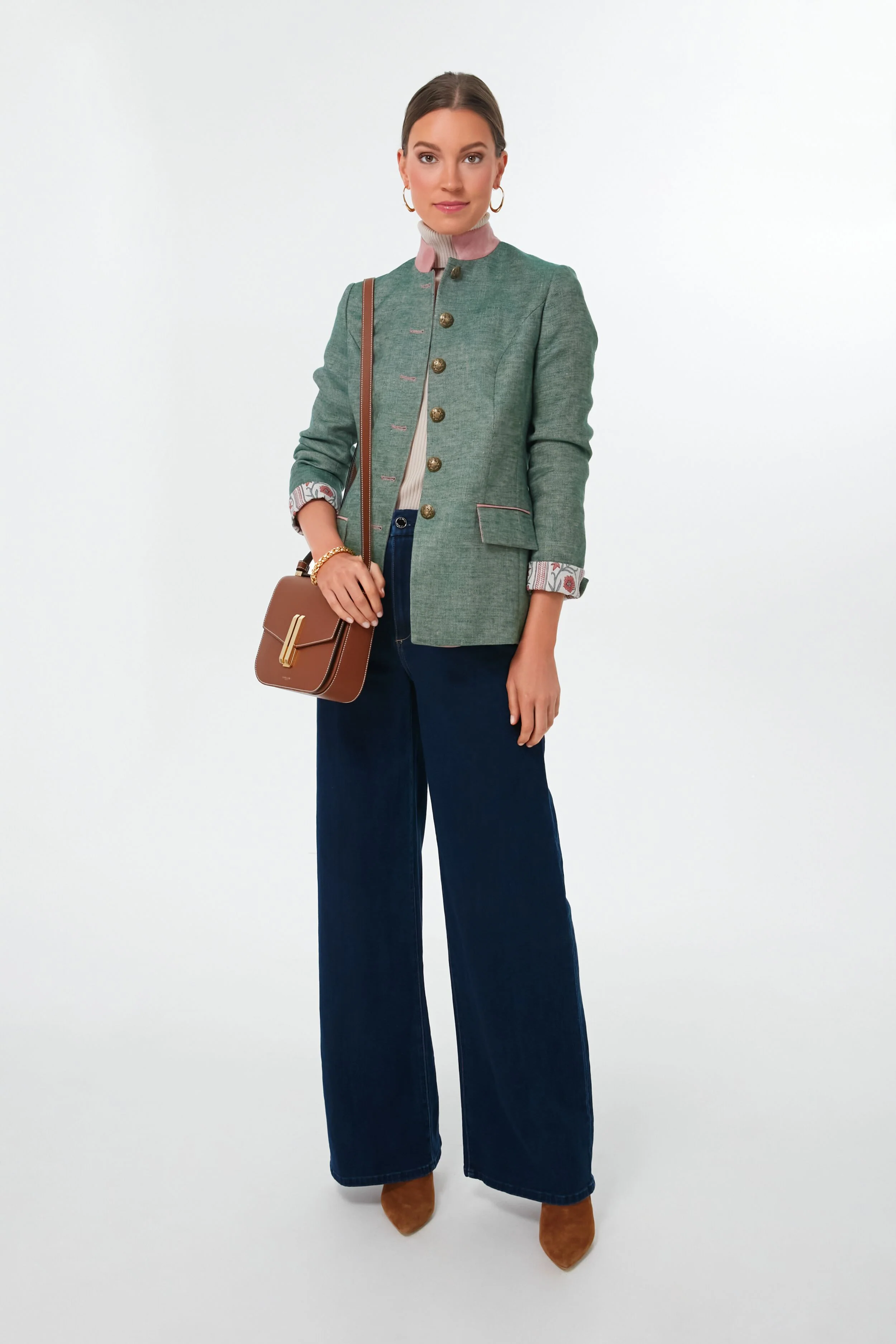 Green Linen Camille Tale Jacket - Image 2