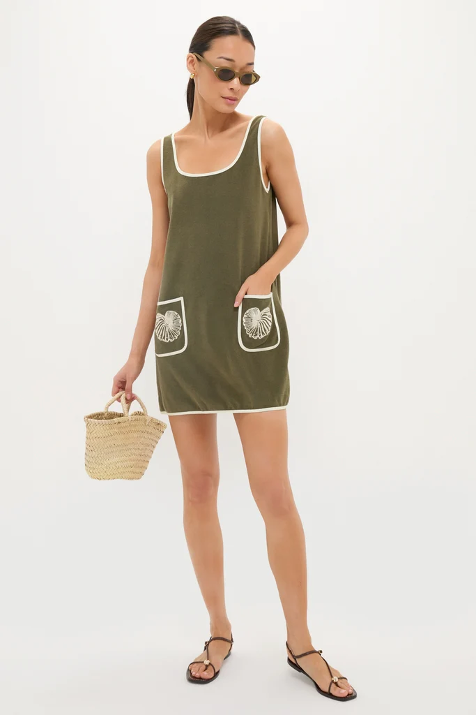 Fern Embroidered Mini Terrycloth Dress Coverup - Image 3
