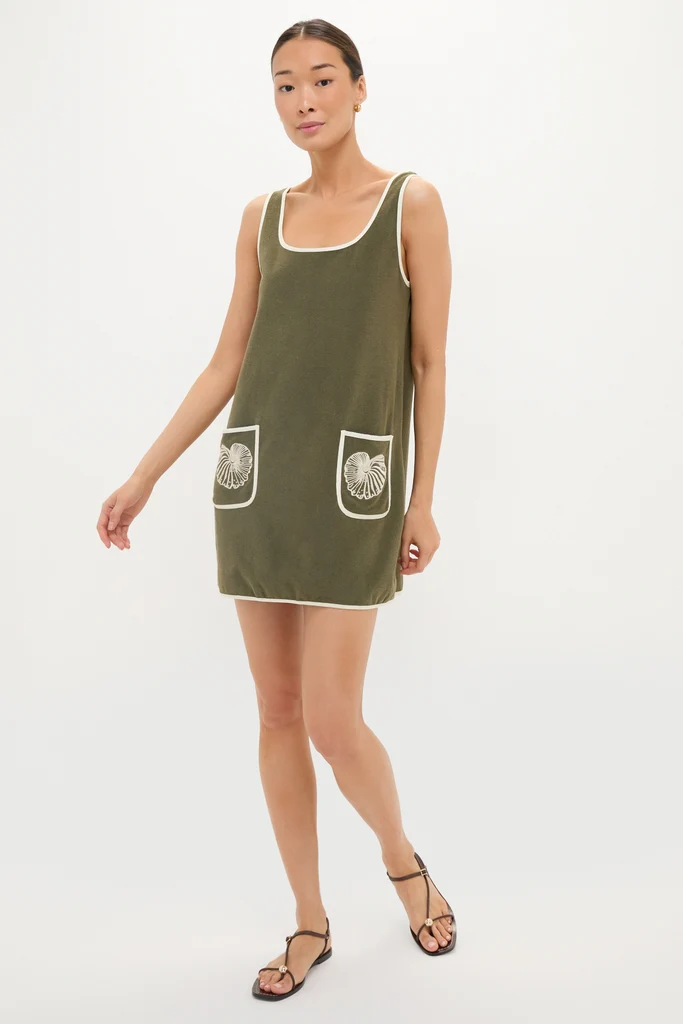 Fern Embroidered Mini Terrycloth Dress Coverup - Image 7