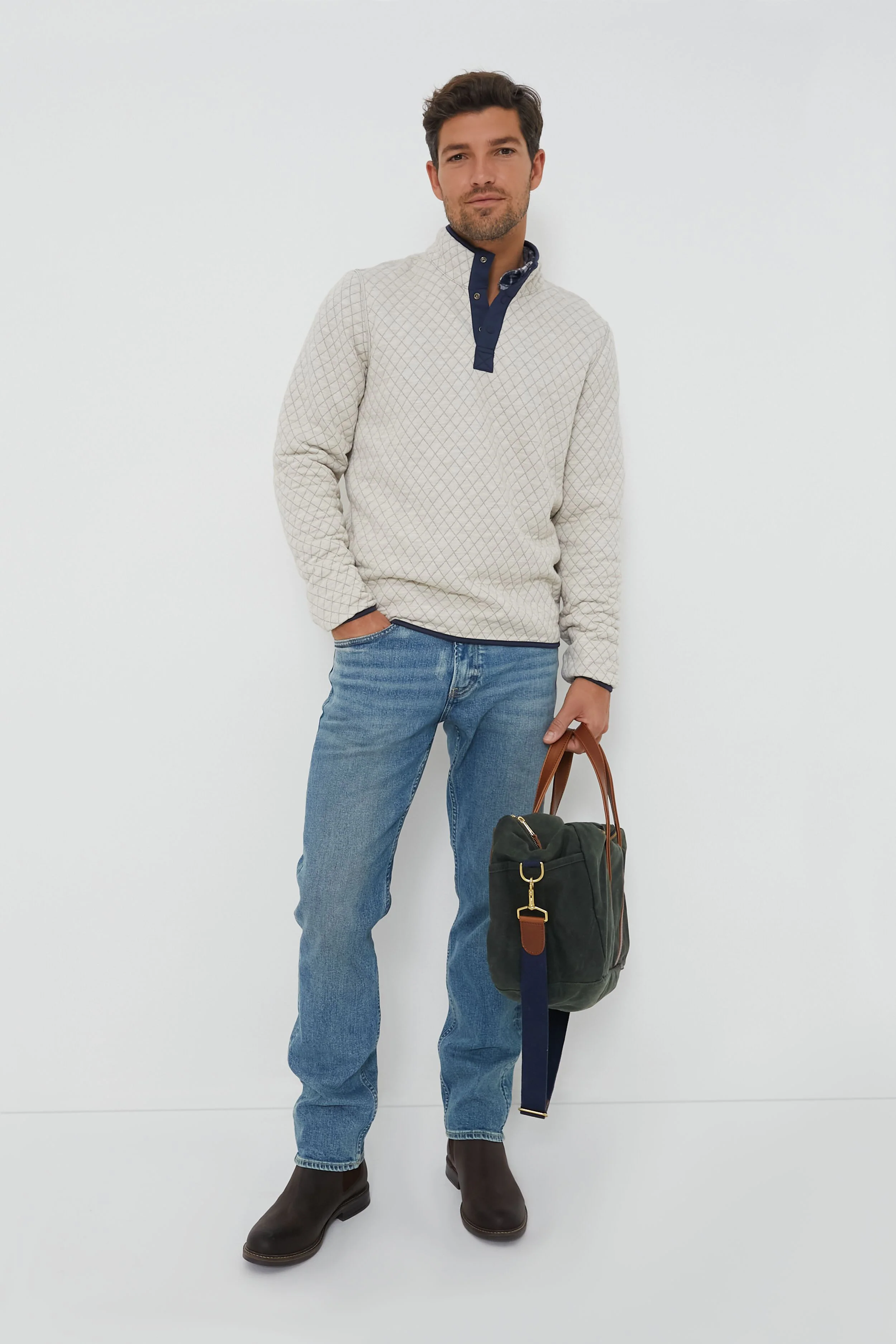 Green Oat Heather Corbet Reversible Pullover - Image 6