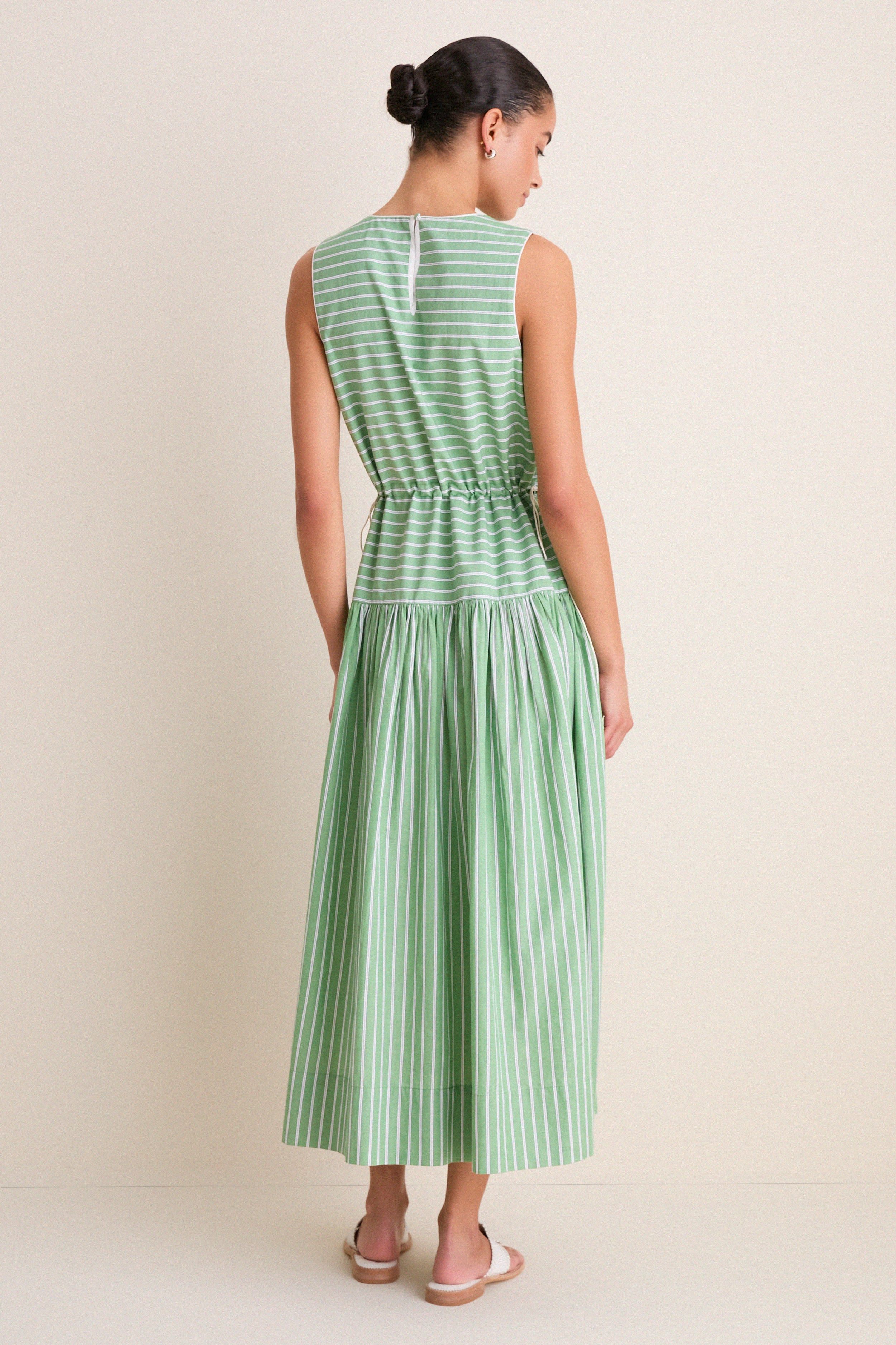 Green Stripe Charlotte Dress - Image 4