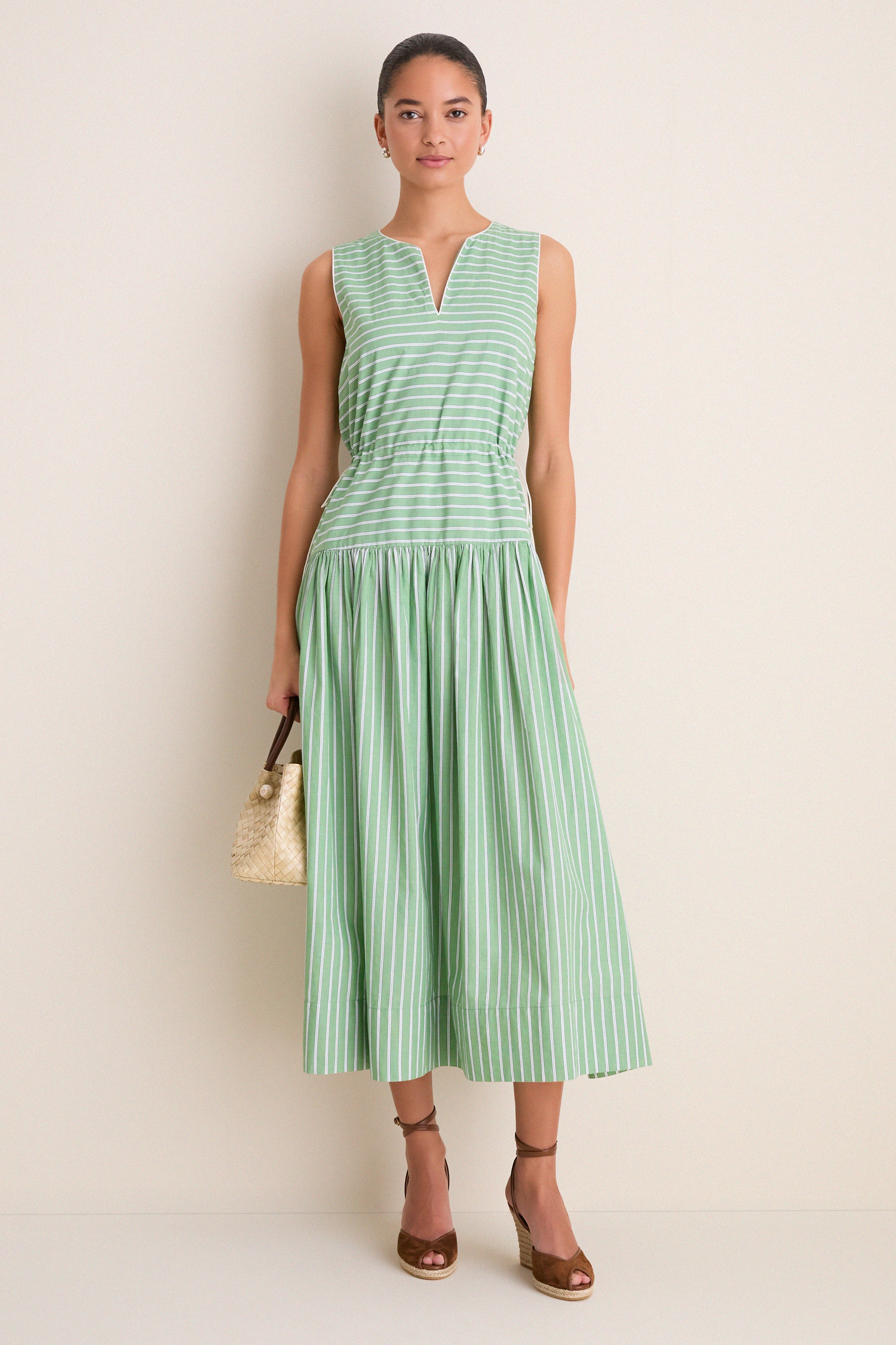 Green Stripe Charlotte Dress - Image 6
