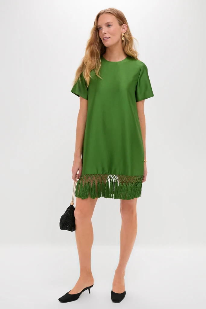 Green Tassel Downing Dress - Image 2