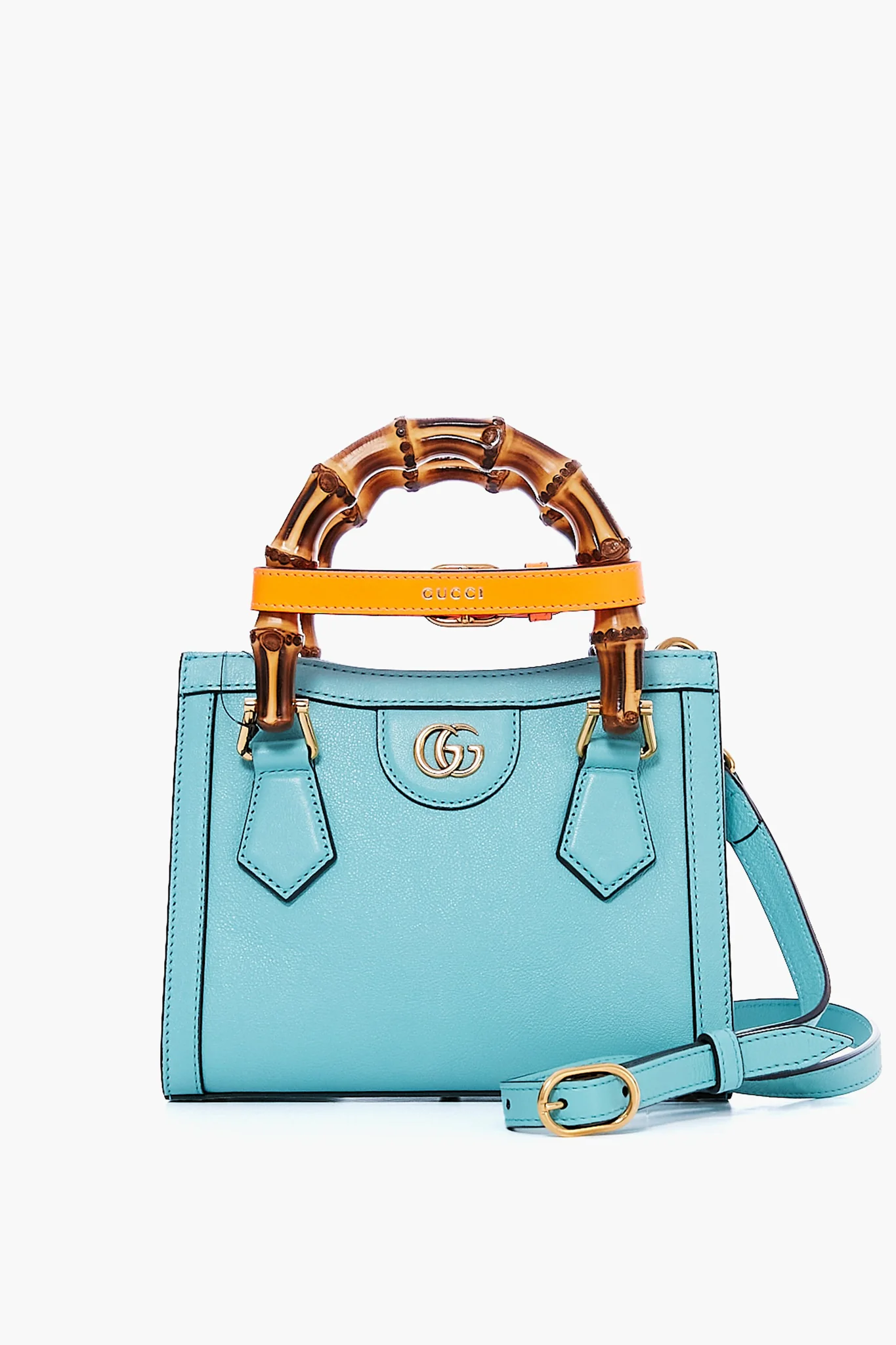 Gucci Light Blue Leather Diana Mini Tote Bag - Image 3
