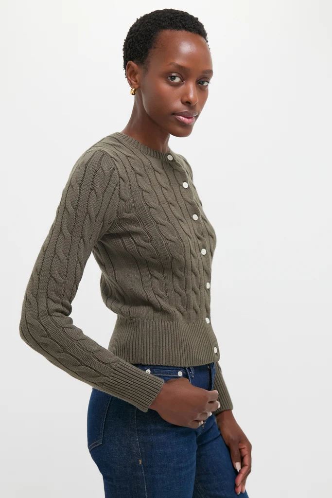 Harvest Olive Cardigan - Image 3