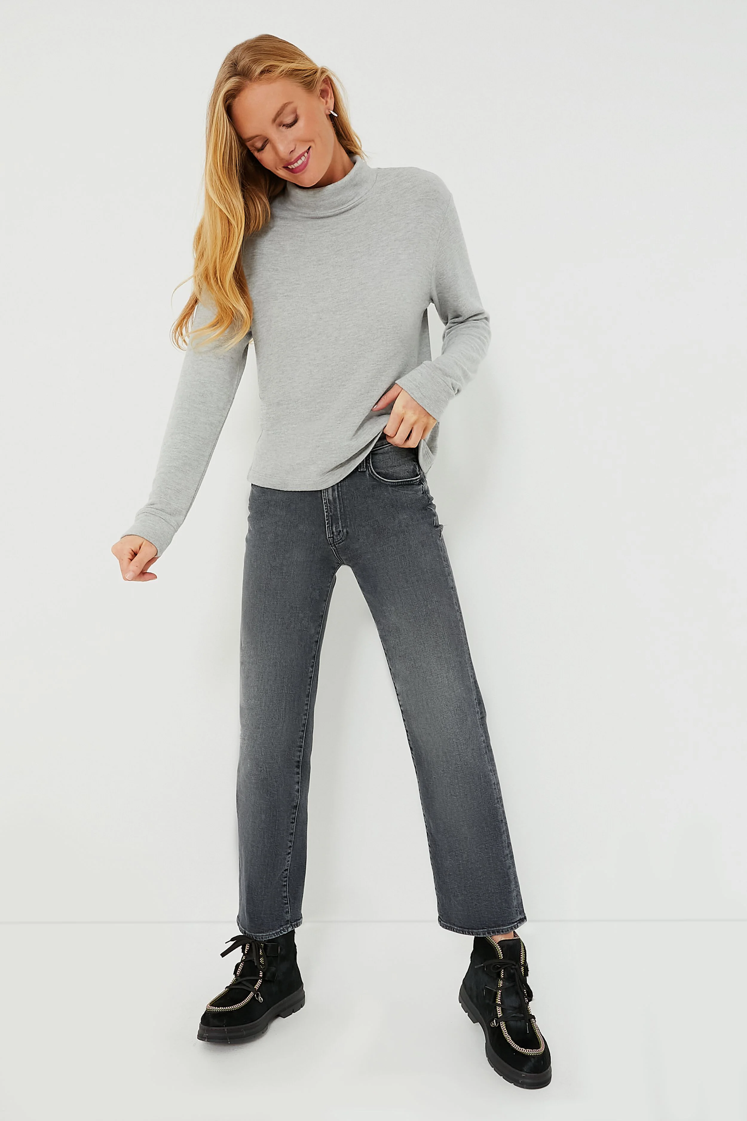 Heather Grey Sweater Turtleneck - Image 2