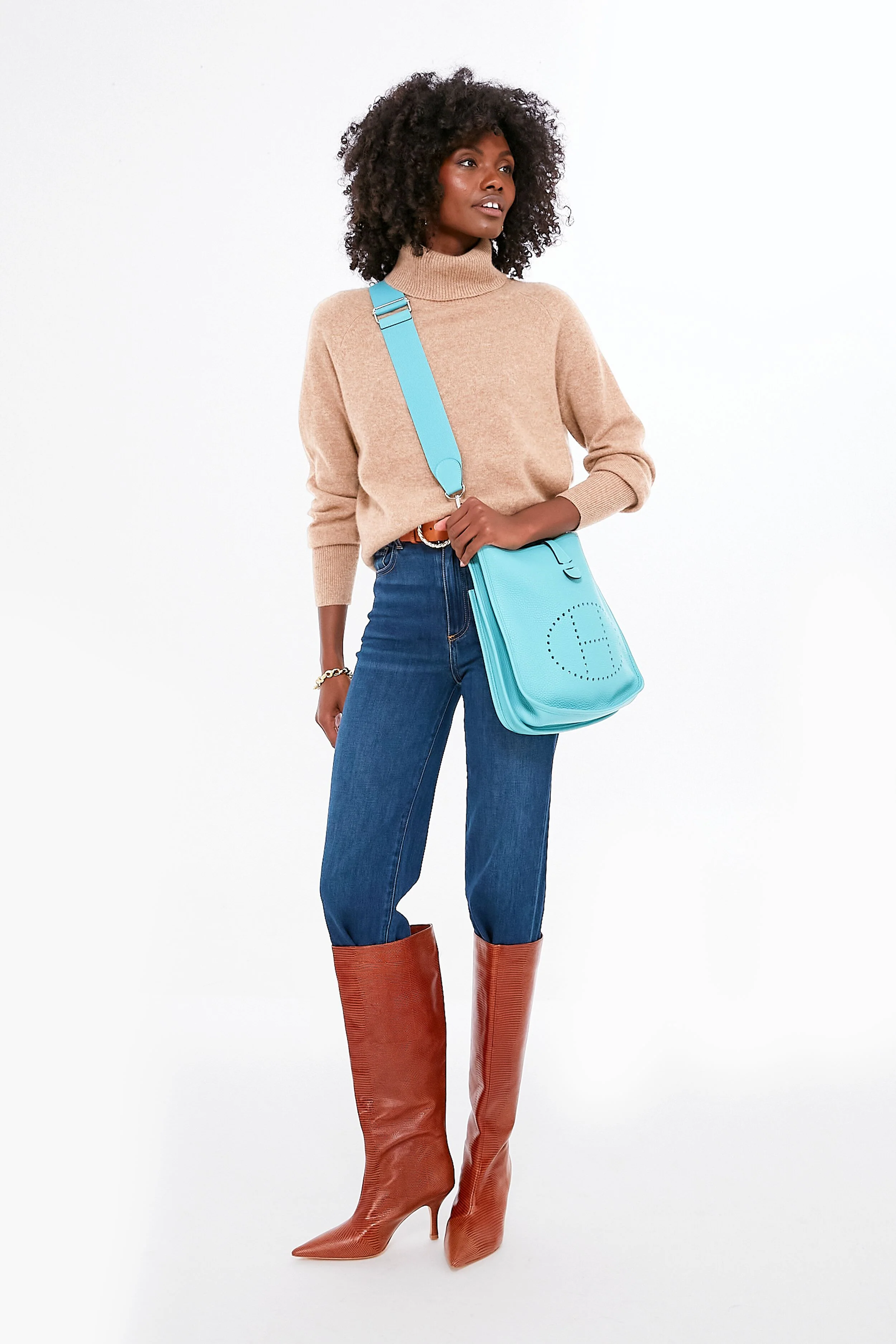 Hermes Blue Jean Evelyn 3 PM Taurillon Clemence Leather Crossbody - Image 4