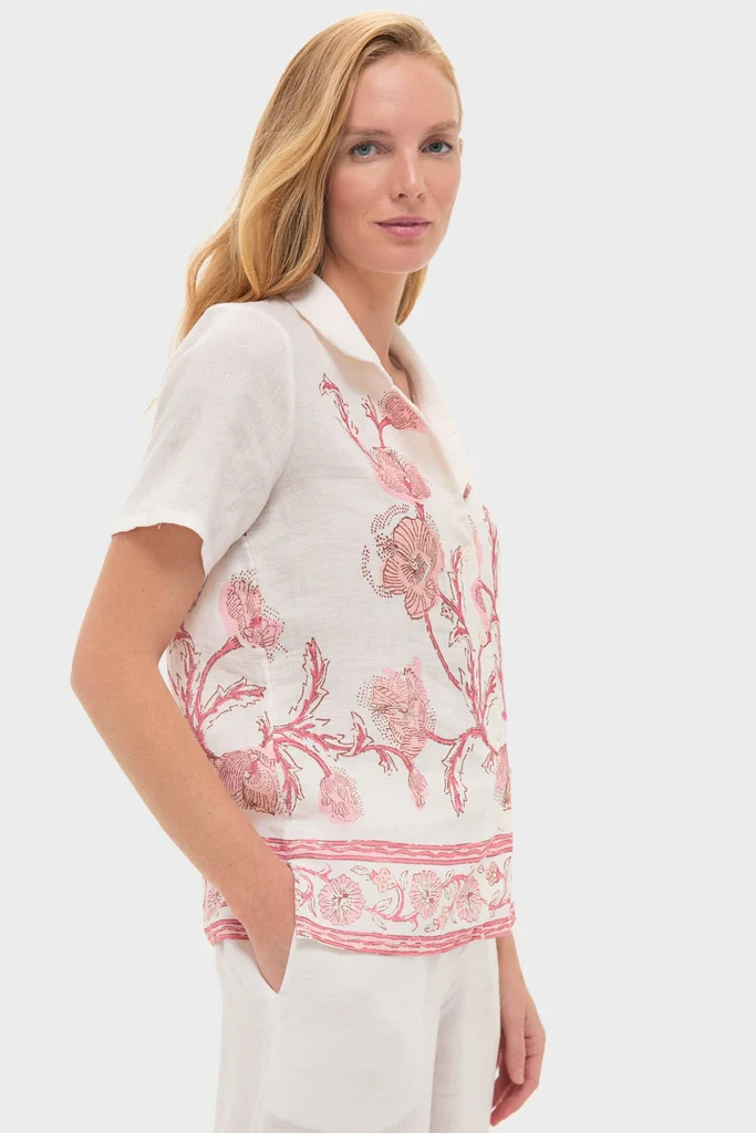 Hibiscus Bloom Pink Gabriella Shirt - Image 3