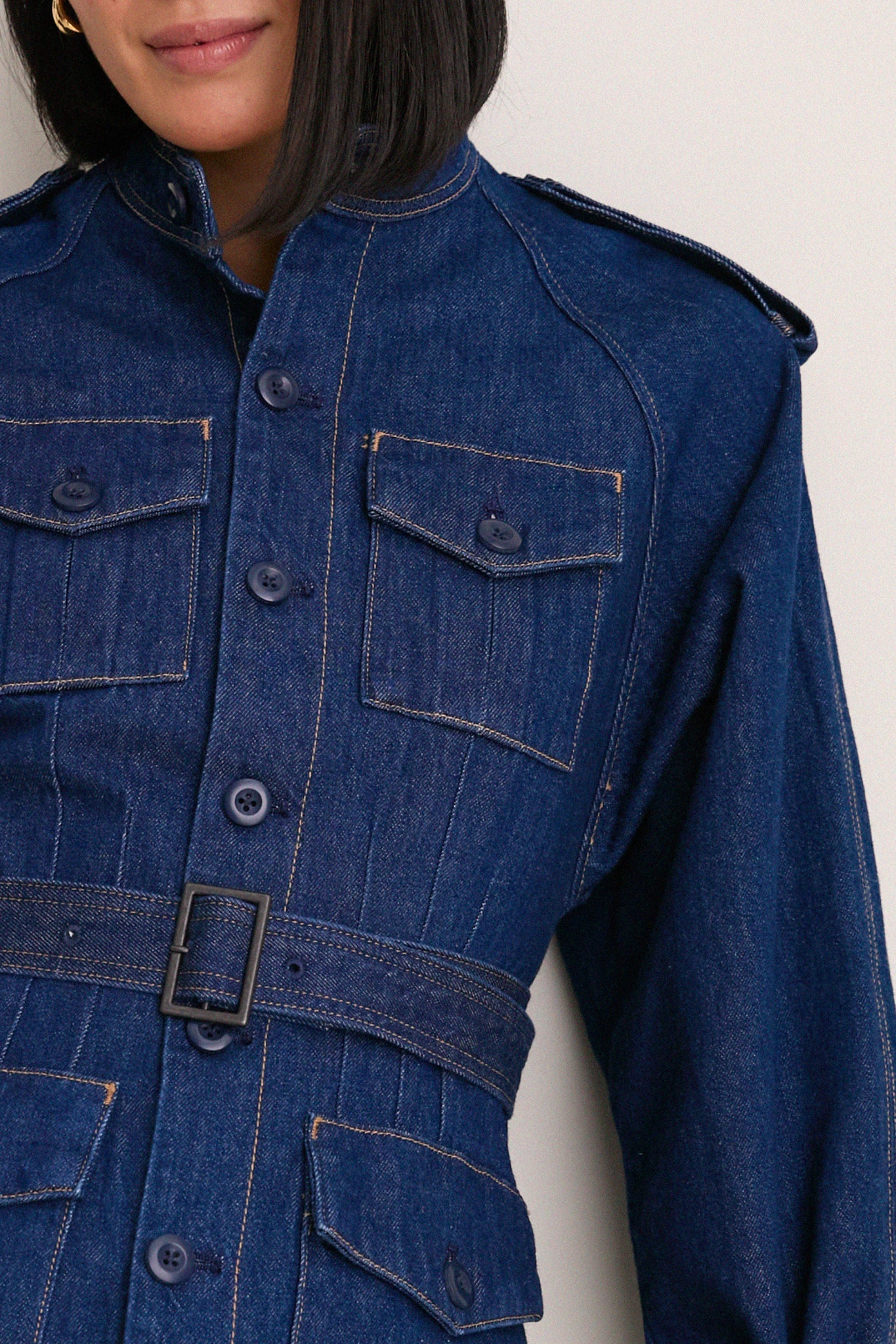 Hillsten Wash Rigid Denim Woven Field Jacket - Image 5