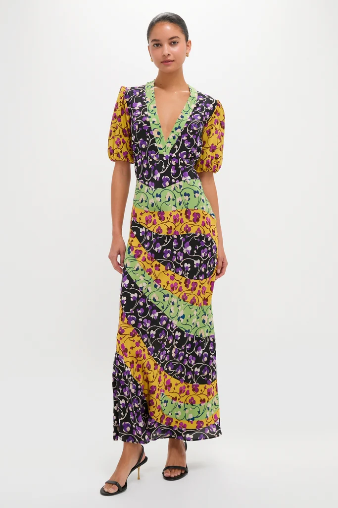 Honeysuckle Tricolor Placee Marlene Dress