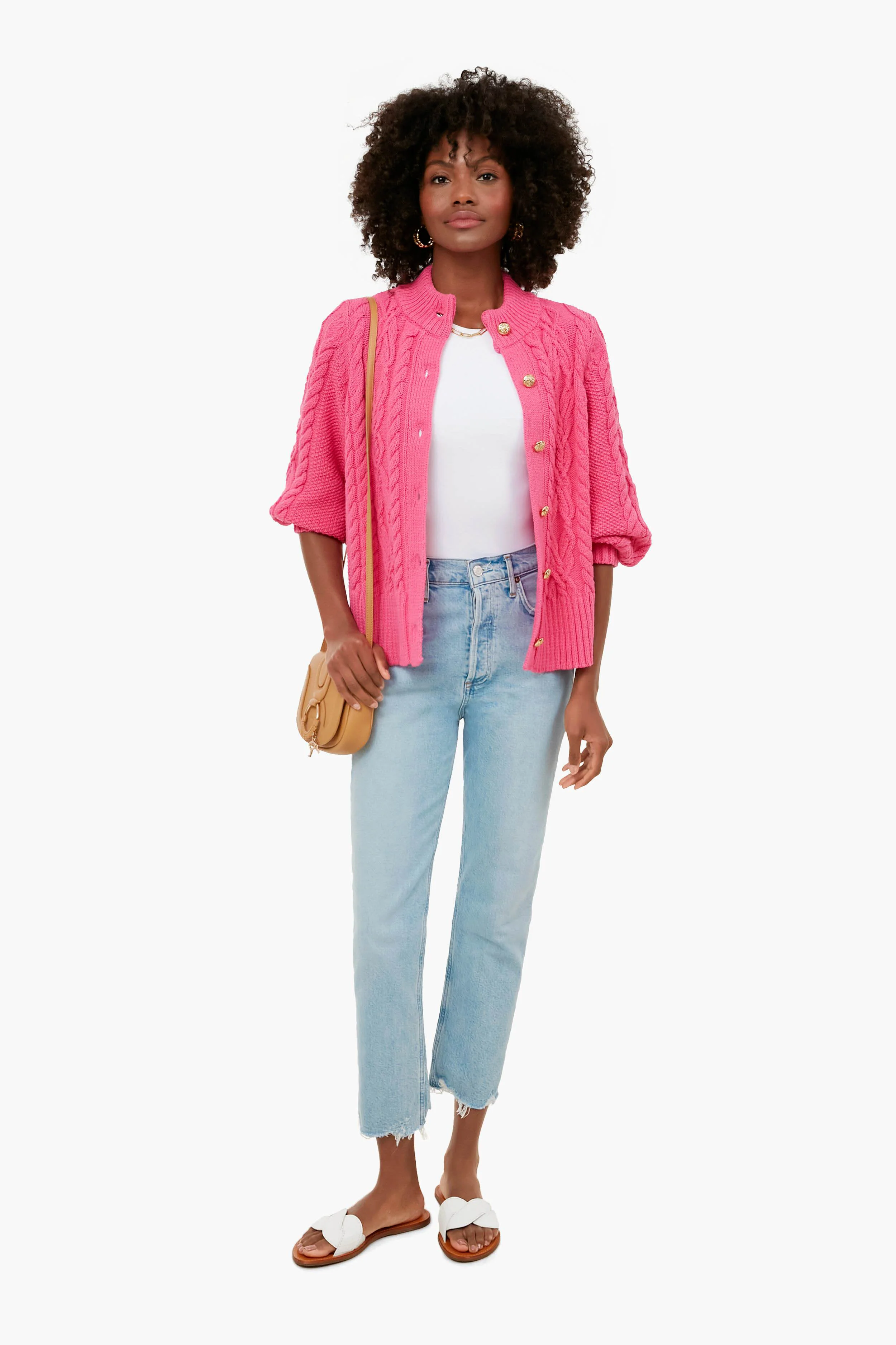 Hot Pink Cotton Colette Cardigan - Image 7