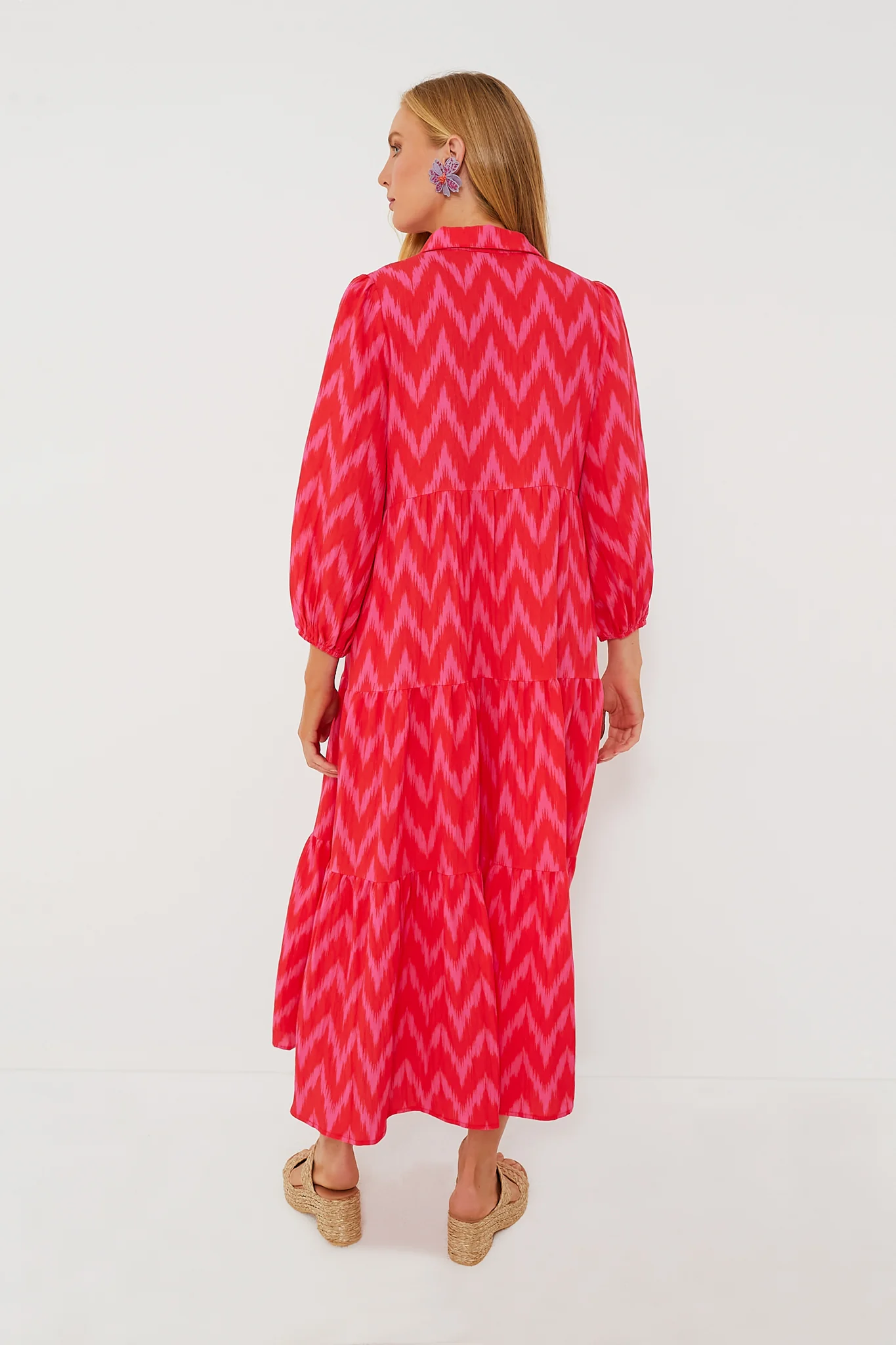 Hot Pink Ikat Mabel Maxi Dress - Image 4