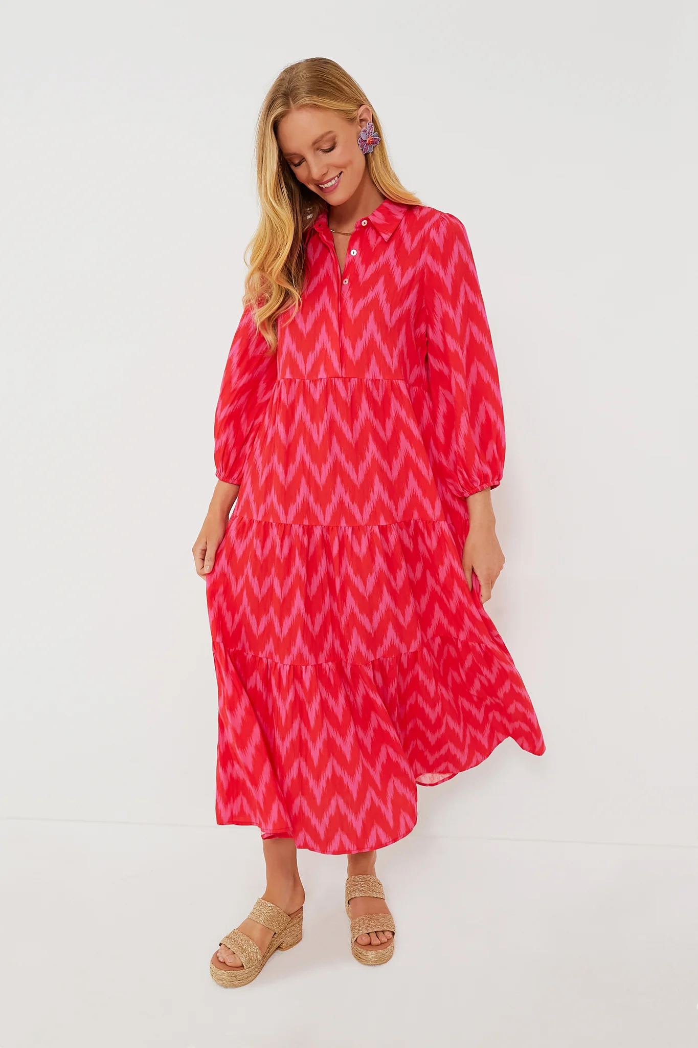 Hot Pink Ikat Mabel Maxi Dress - Image 6