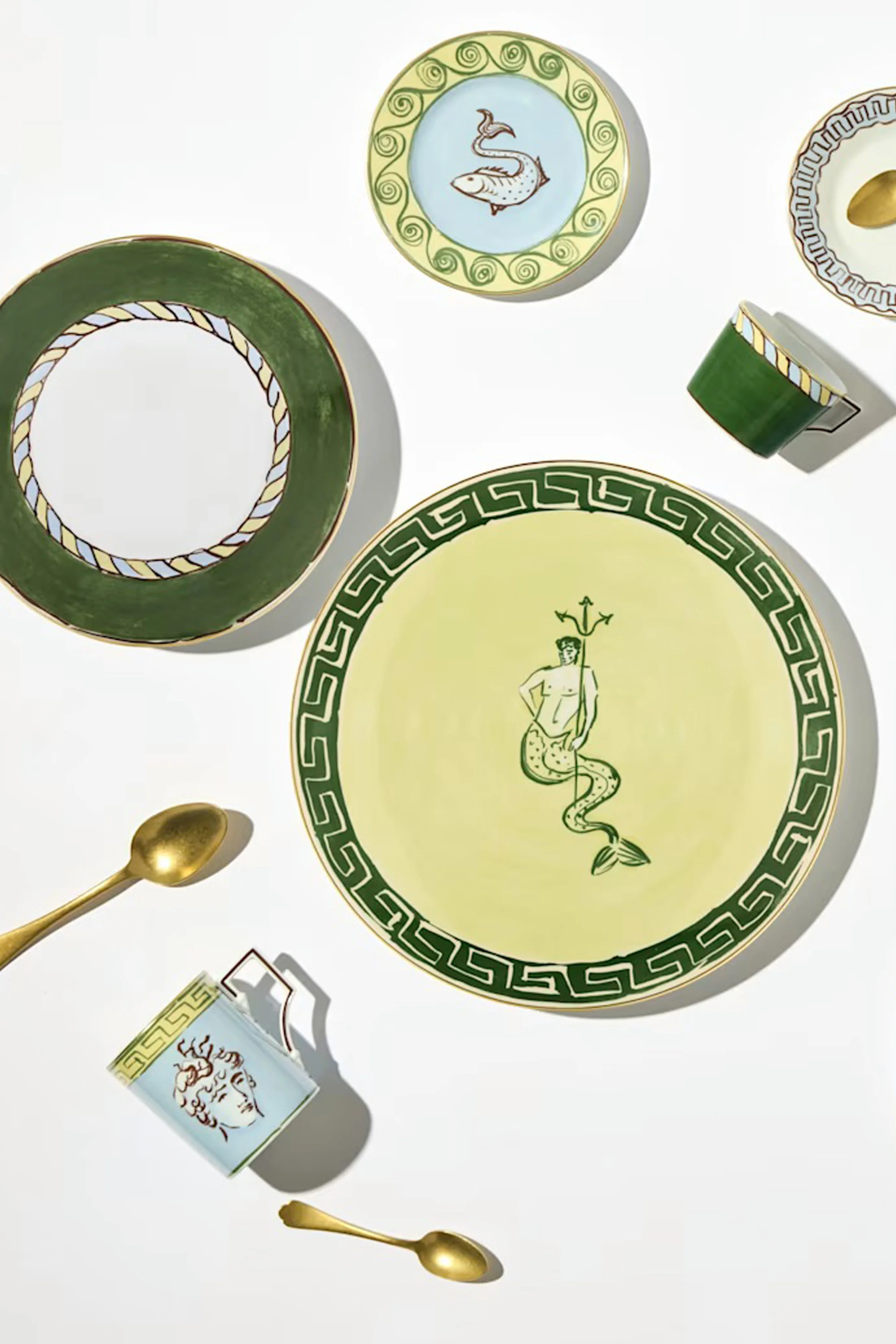 Il viaggio di Nettuno Green and Yellow Charger Plate - Image 3