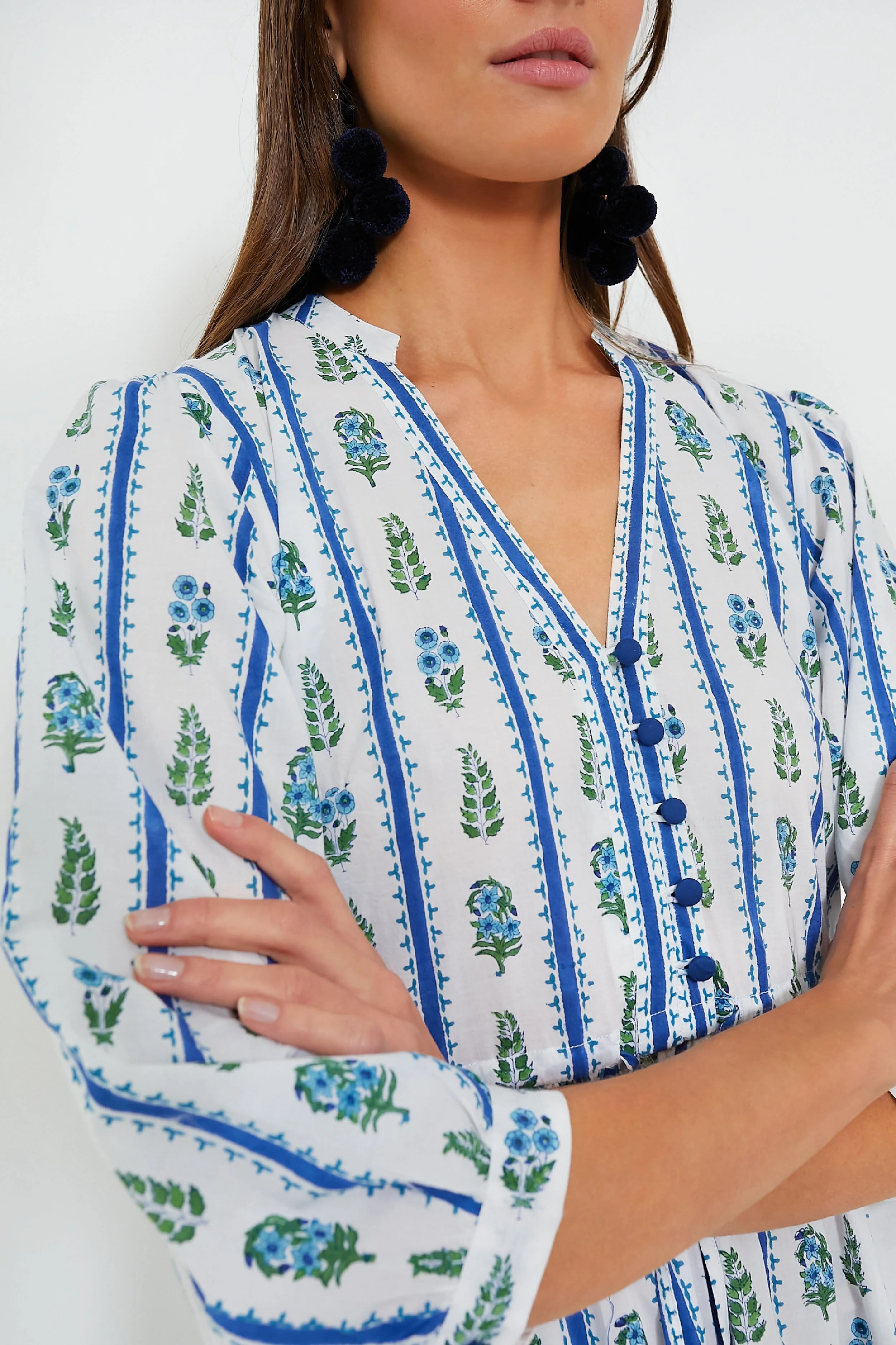 Indigo Border Maria Dress - Image 5