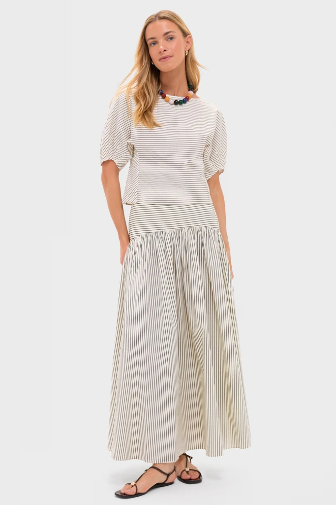 Ivory and Dark Oak Micro Stripe Didi Top - Image 6