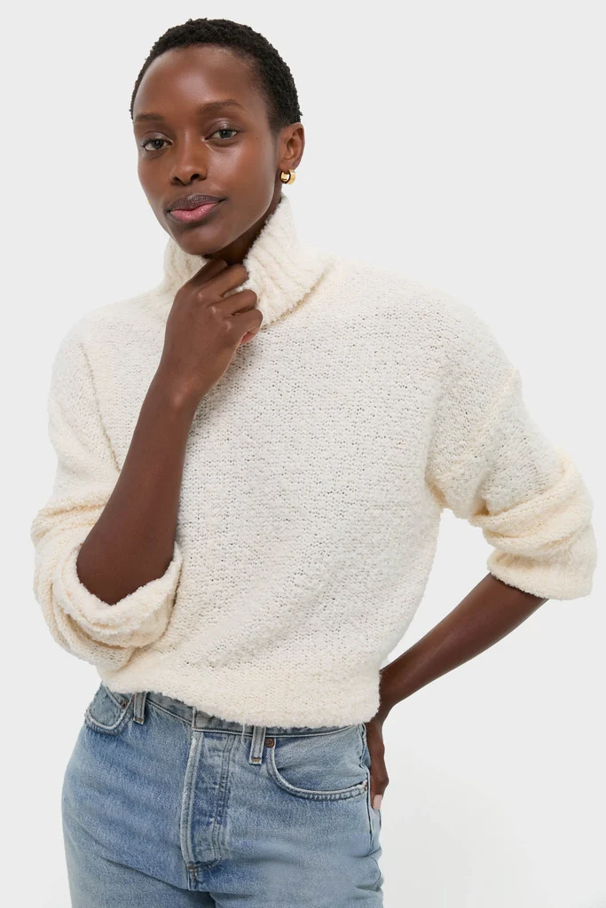 Ivory Boucle Whilden Sweater Top