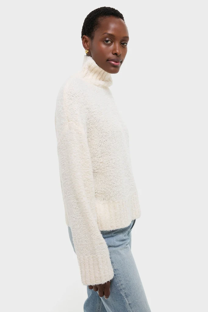 Ivory Boucle Whilden Sweater Top - Image 3
