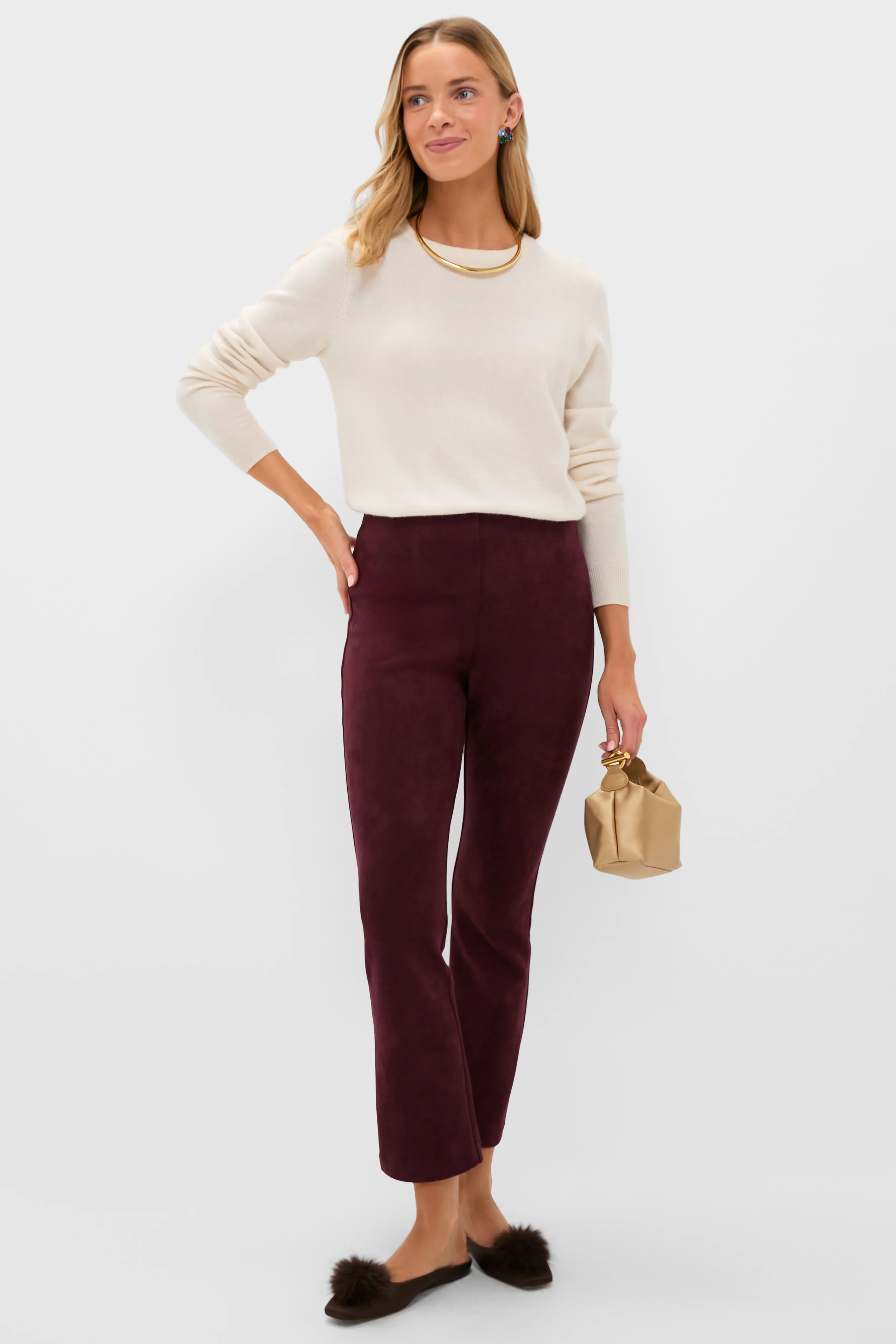 Ivory Cashmere Crewneck Sweater - Image 2