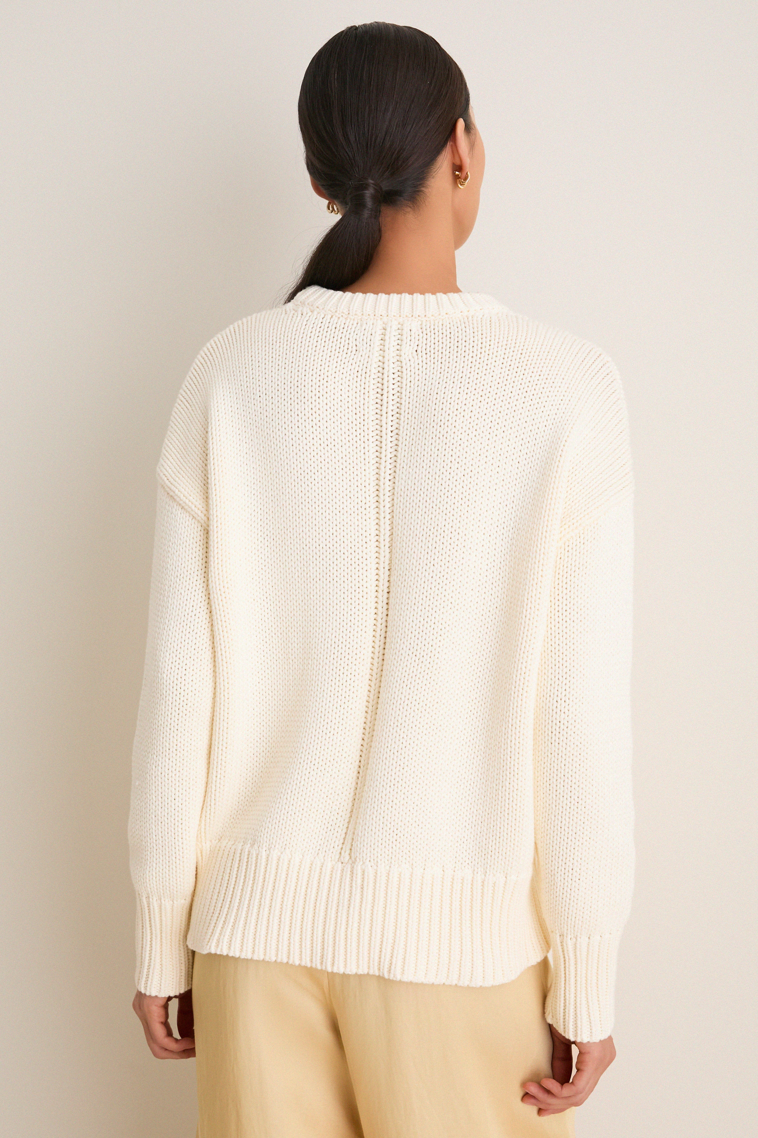 Ivory Cotton Cliff Crewneck - Image 4