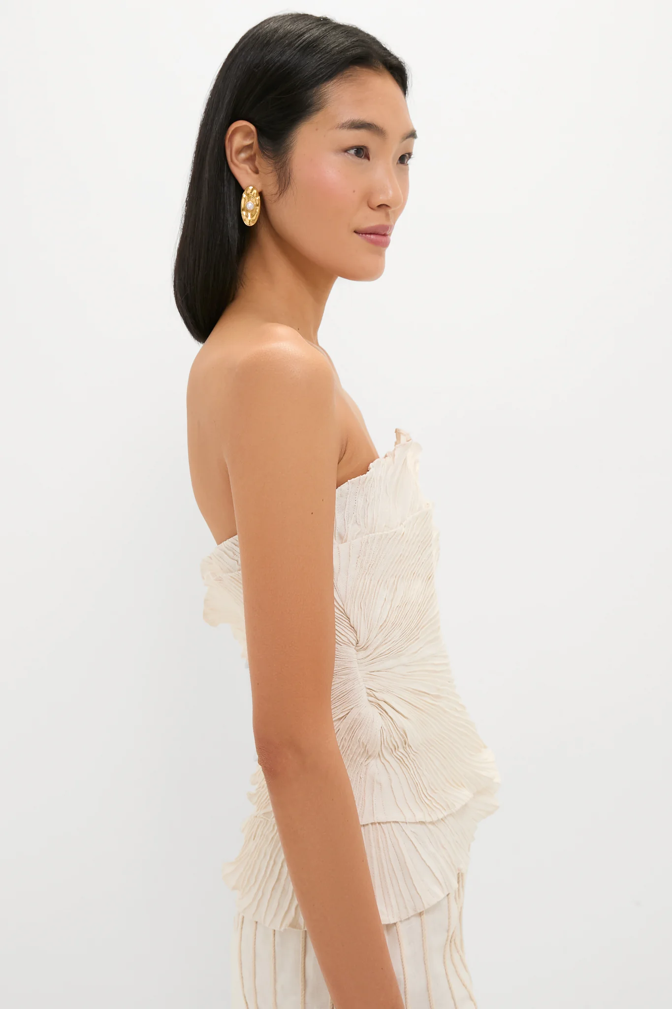 Ivory Las Olas Pleated Top - Image 3